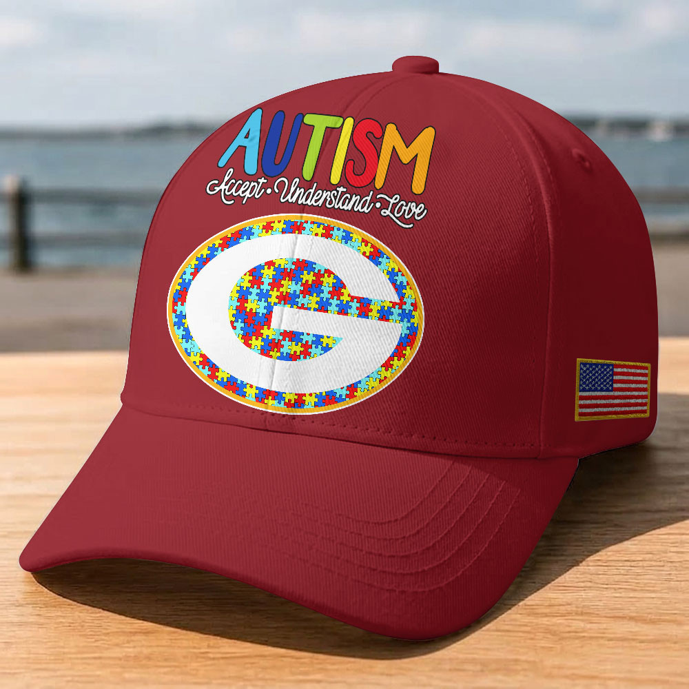 Green Bay Packers | Premium Classic NFL Autism Awareness Puzzle Cap