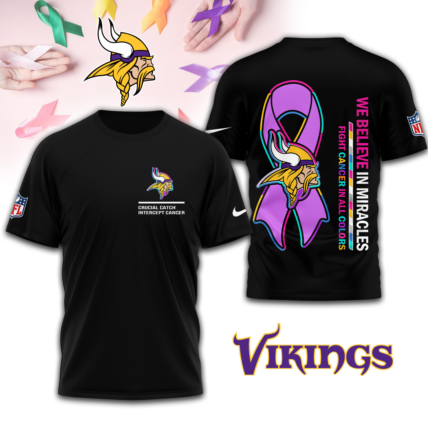 Minnesota Vikings | Premium NFL Crucial Catch 3D Shirt TD
