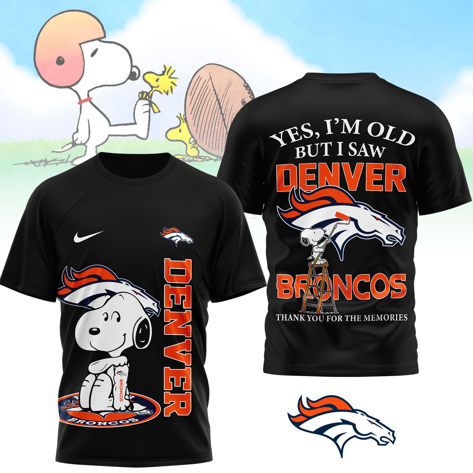 Denver Broncos | Premium NFL Snoopy Graphic 3D T-Shirt NTH1