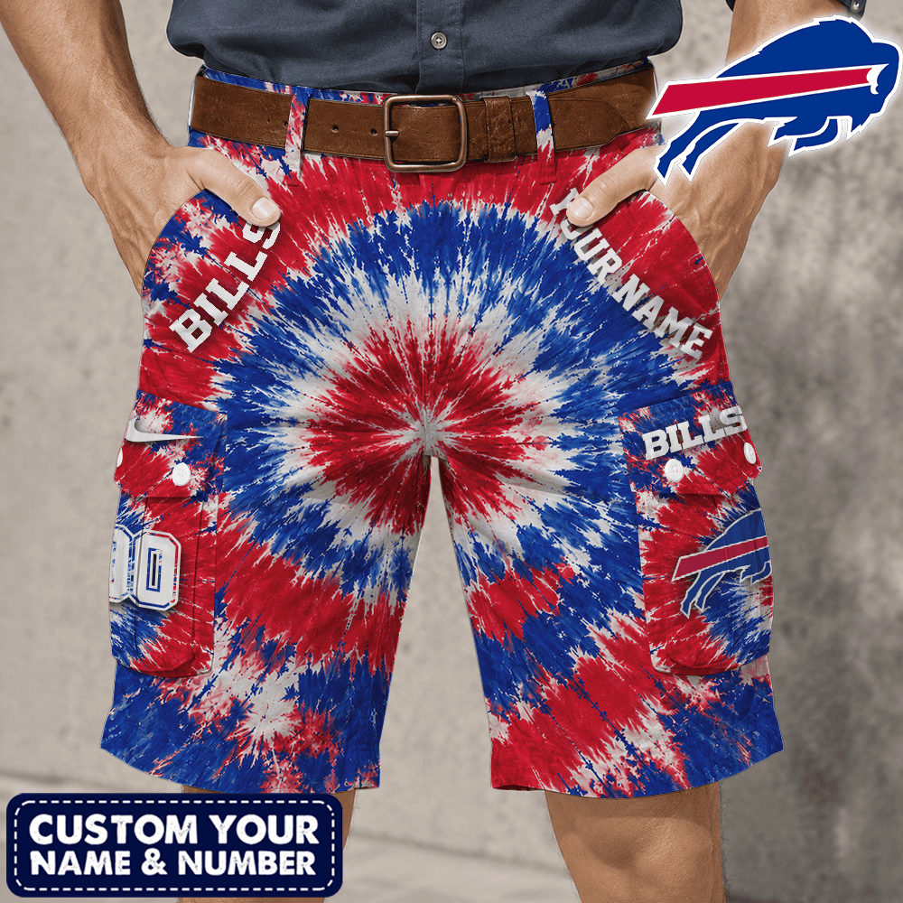 Buffalo Bills | Premium NFL Tie-Dye Cargo Shorts Square Pocket NTH1