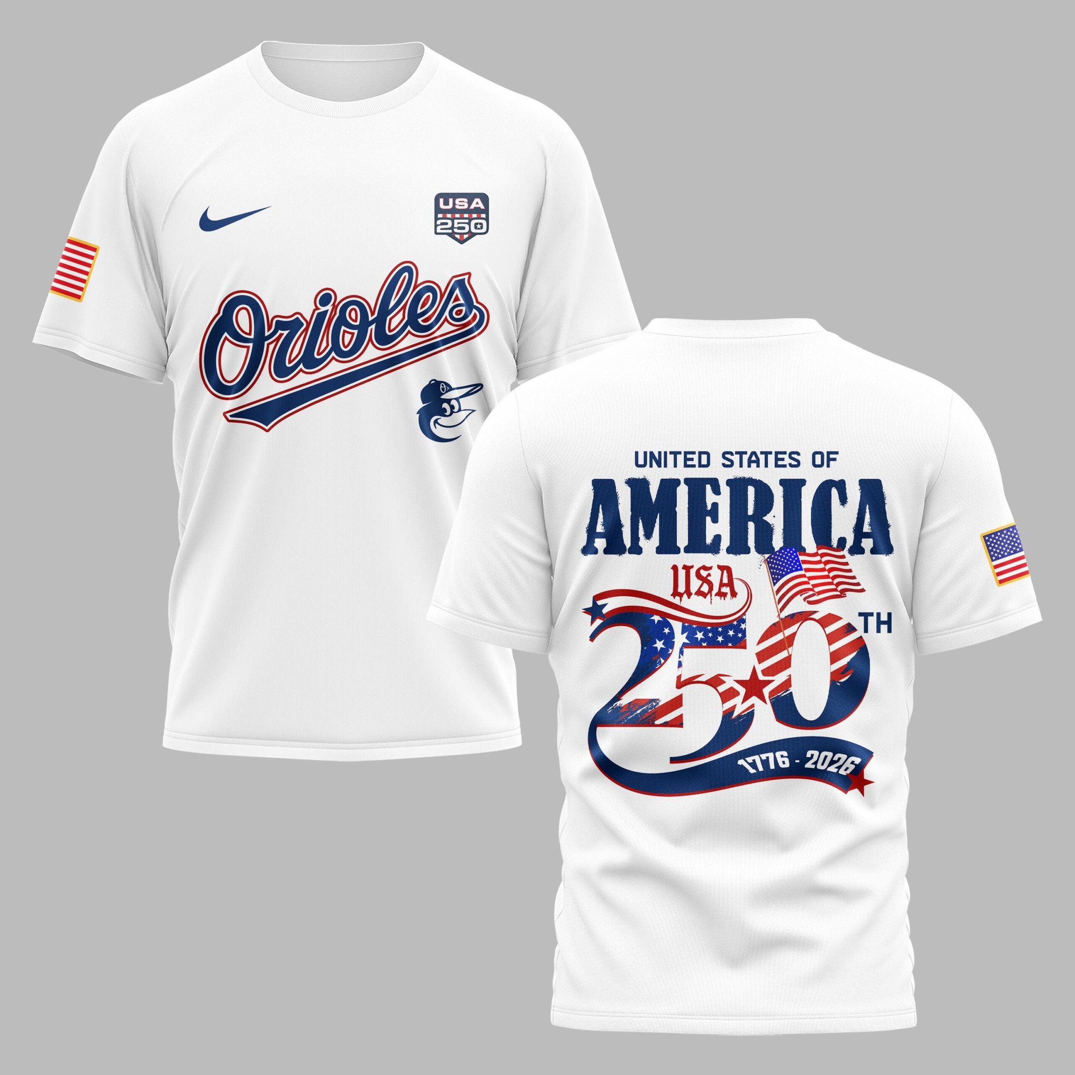 Baltimore Orioles X 250 Years Of Freedom Premium T Shirt