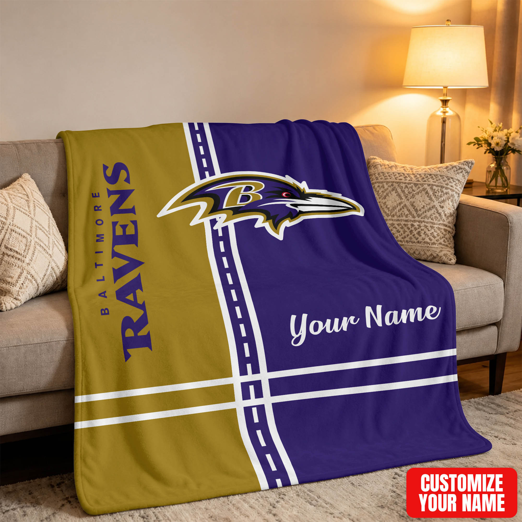 Baltimore Ravens | Premium NFL My Name My Game Personalized Blanket NTH1