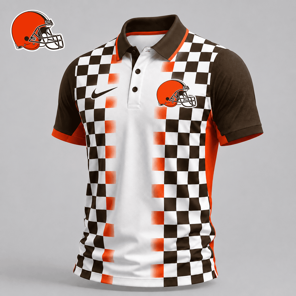 Cleveland Browns | Premium NFL Checkered Fade Polo Shirt NY