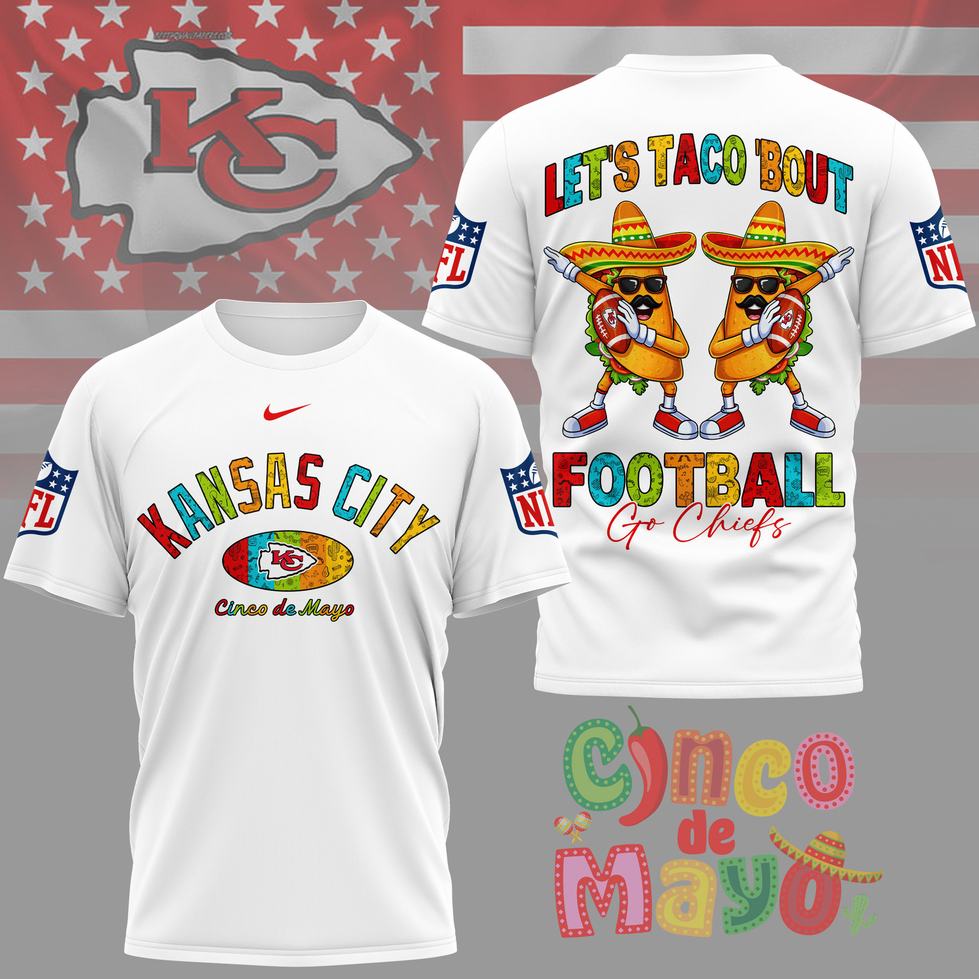 Kansas City Chiefs | Premium NFL Taco Cinco de Mayo 3D Shirt NY