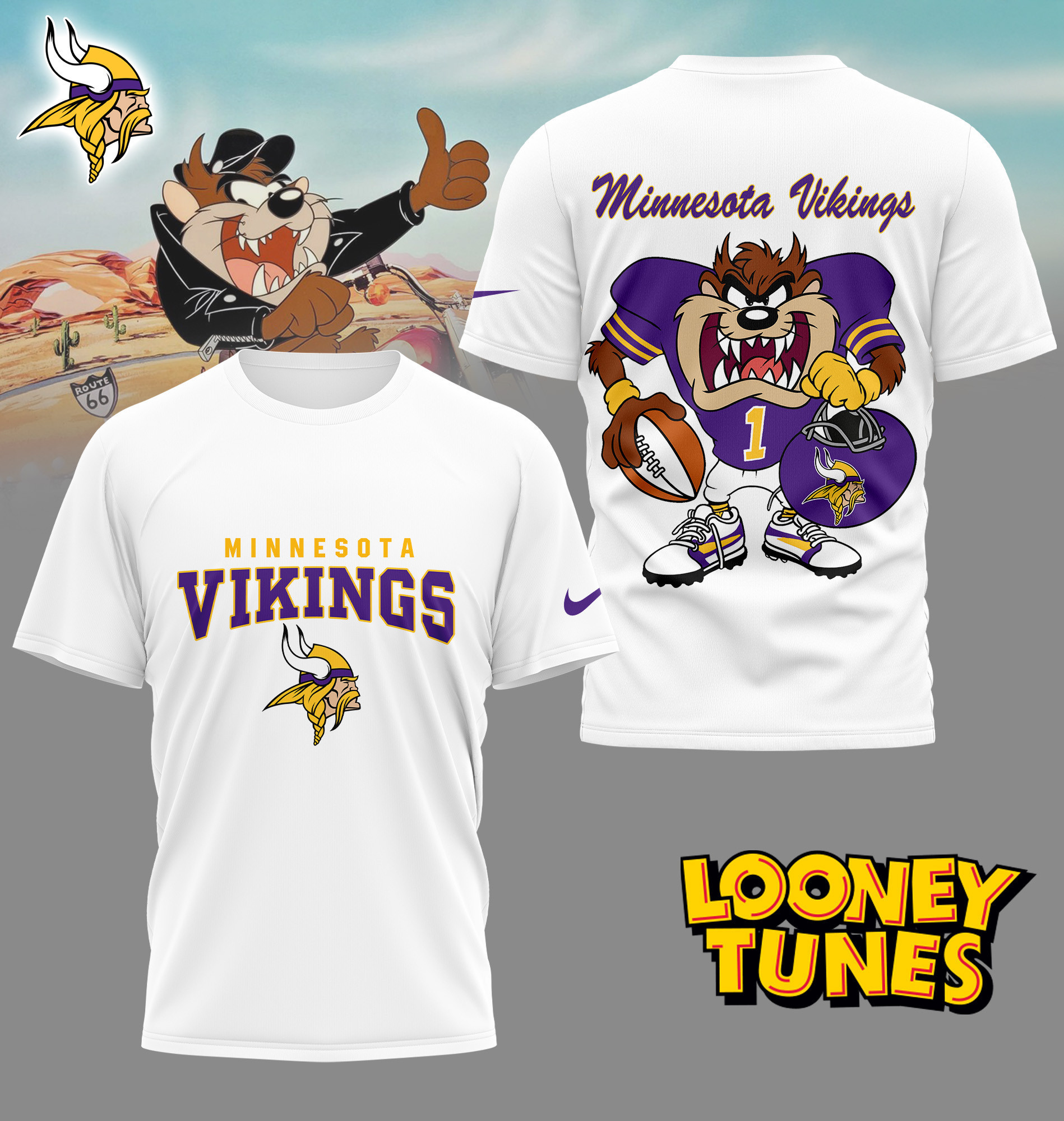 Minnesota Vikings | Premium NFL and Looney Tunes Fan Shirt HI