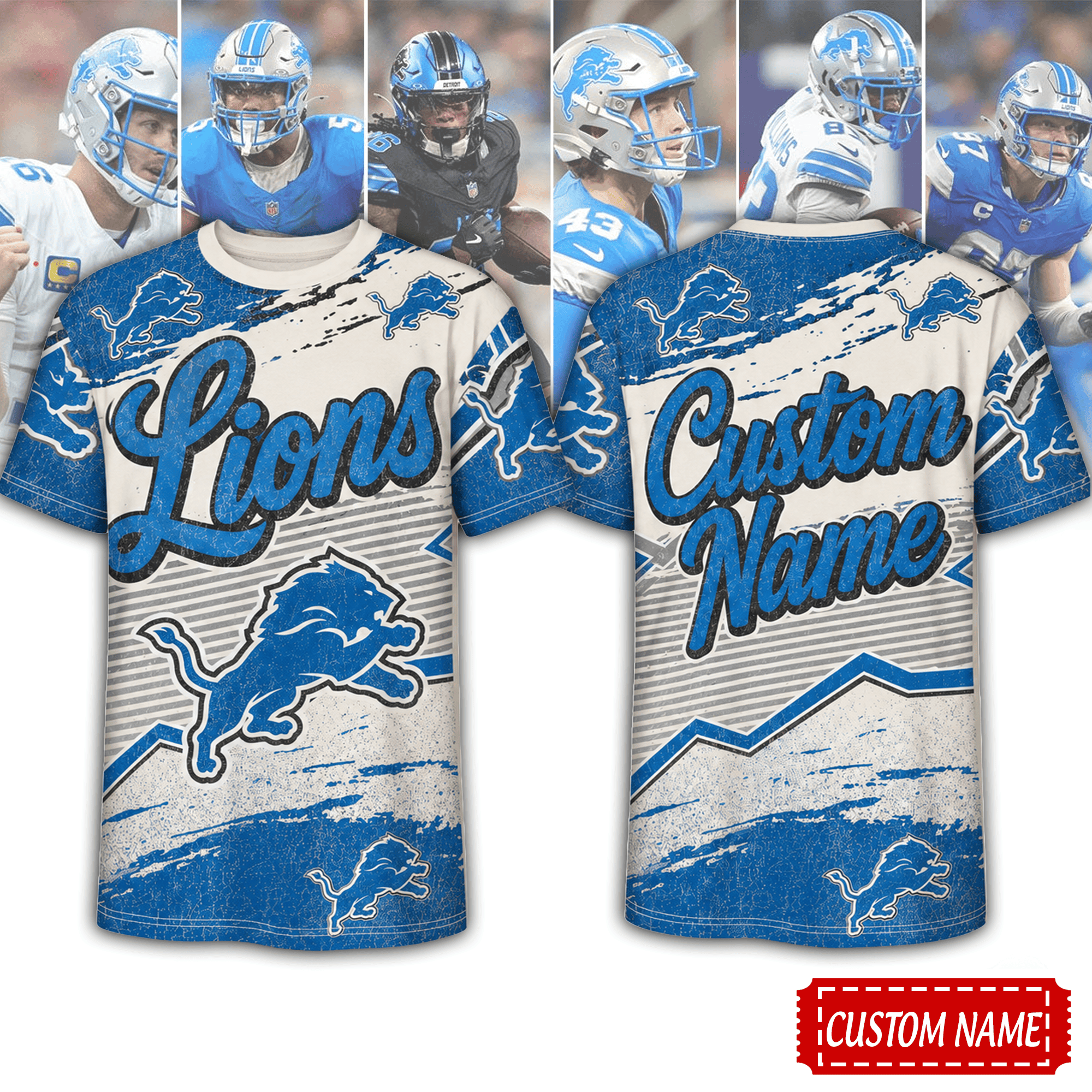 Detroit Lions | Premium NFL Team Energy Custom 3D Shirt NTH1