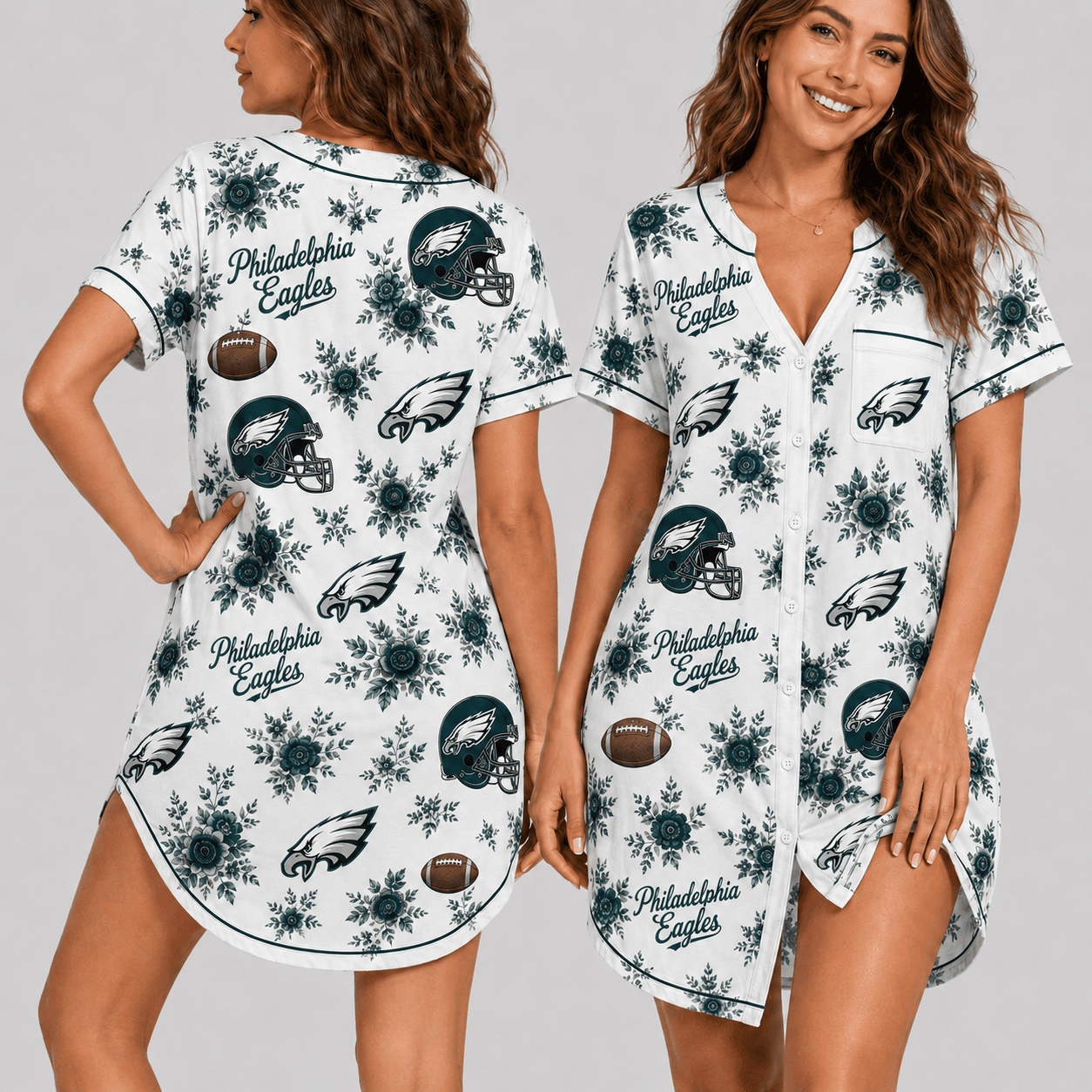 Philadelphia Eagles | Premium NFL Football Fan Favorites Women Pajamas Dress TD