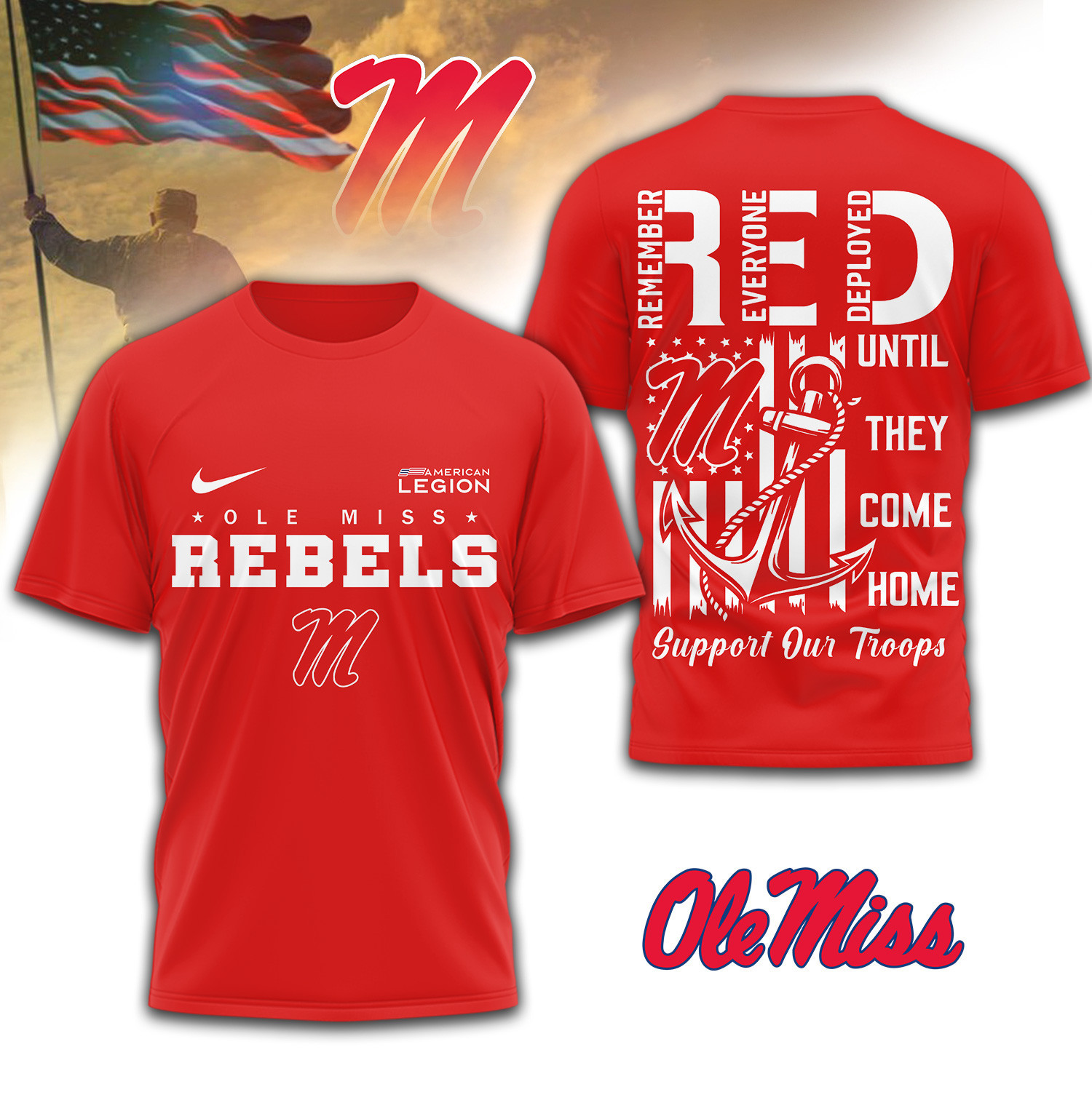 Ole Miss Rebels | Premium NCAA Red Friday Shirt TD
