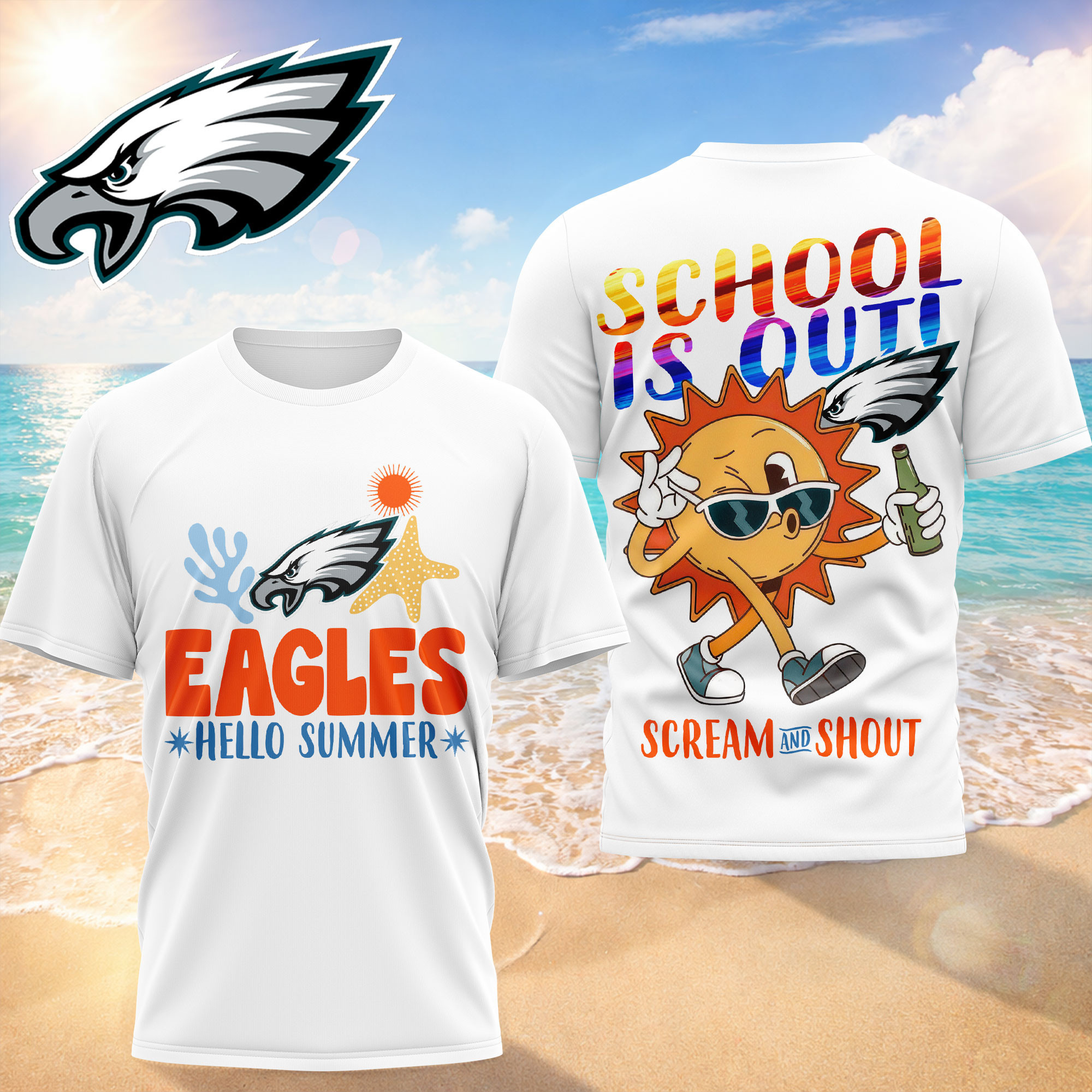 Philadelphia Eagles | Premium NFL Hello Summer 3D T-Shirt HY