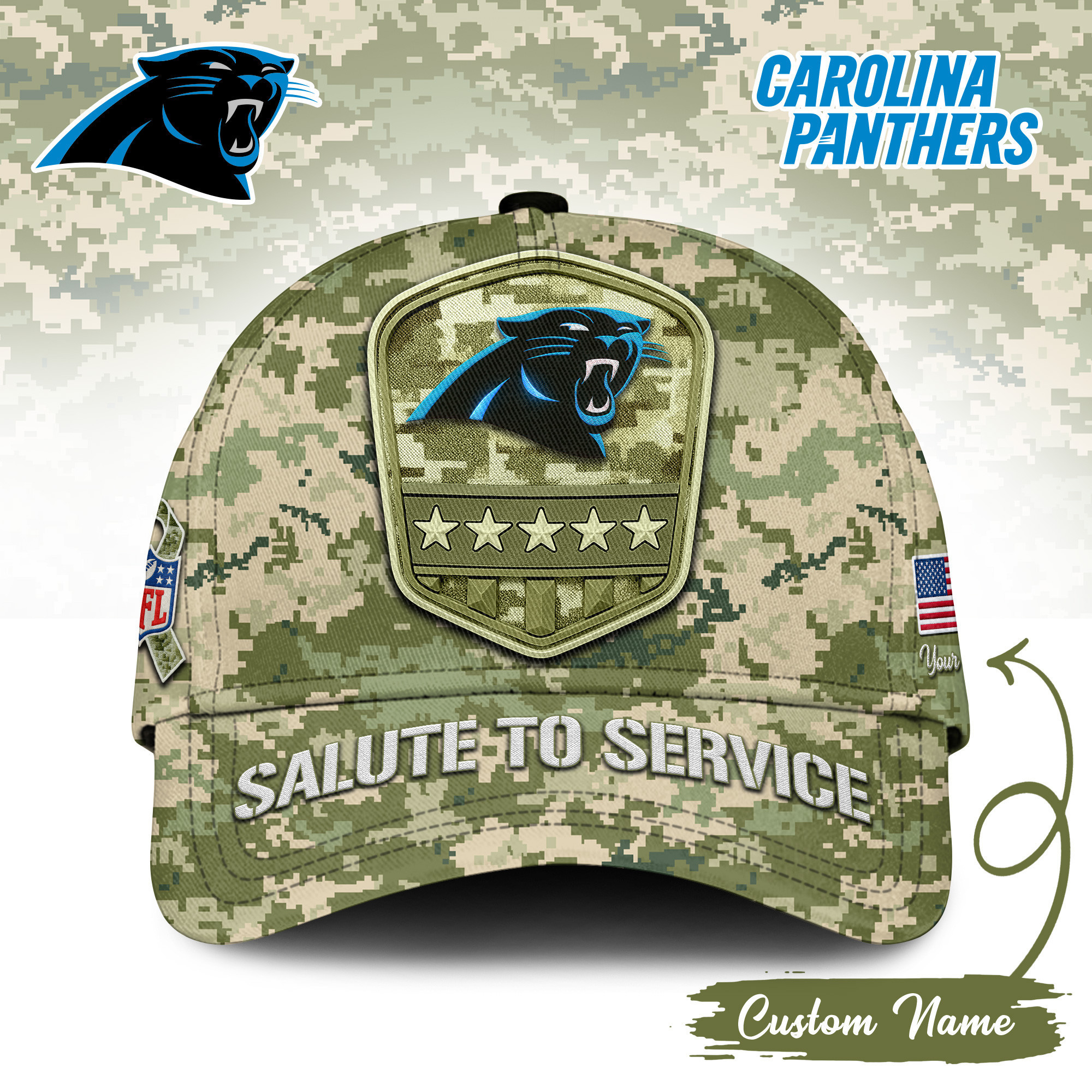 Carolina Panthers | Premium NFL Salute To Service Classic Cap TD