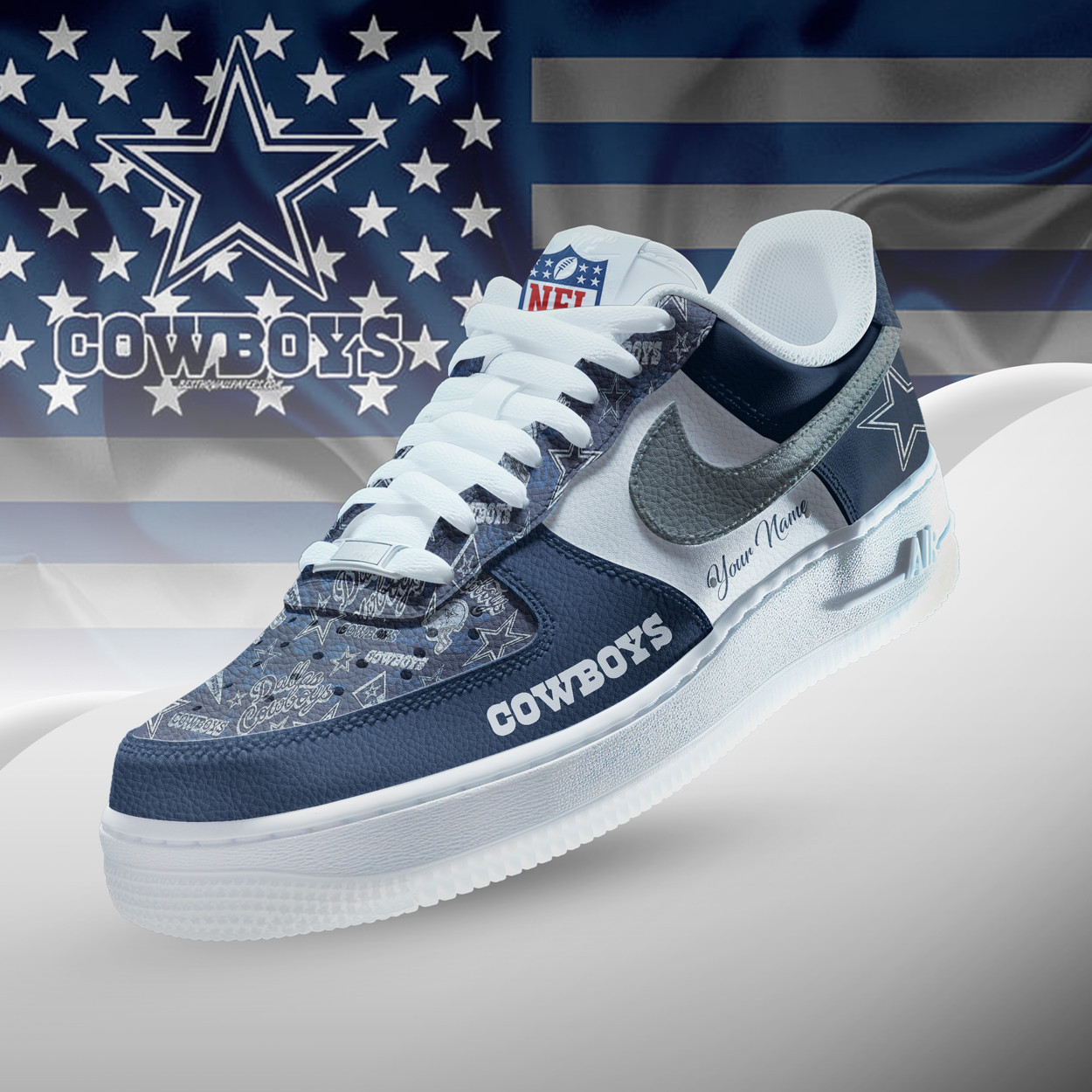 Dallas Cowboys | Premium NFL Personalized Team Icon AF1 Shoes NTH1