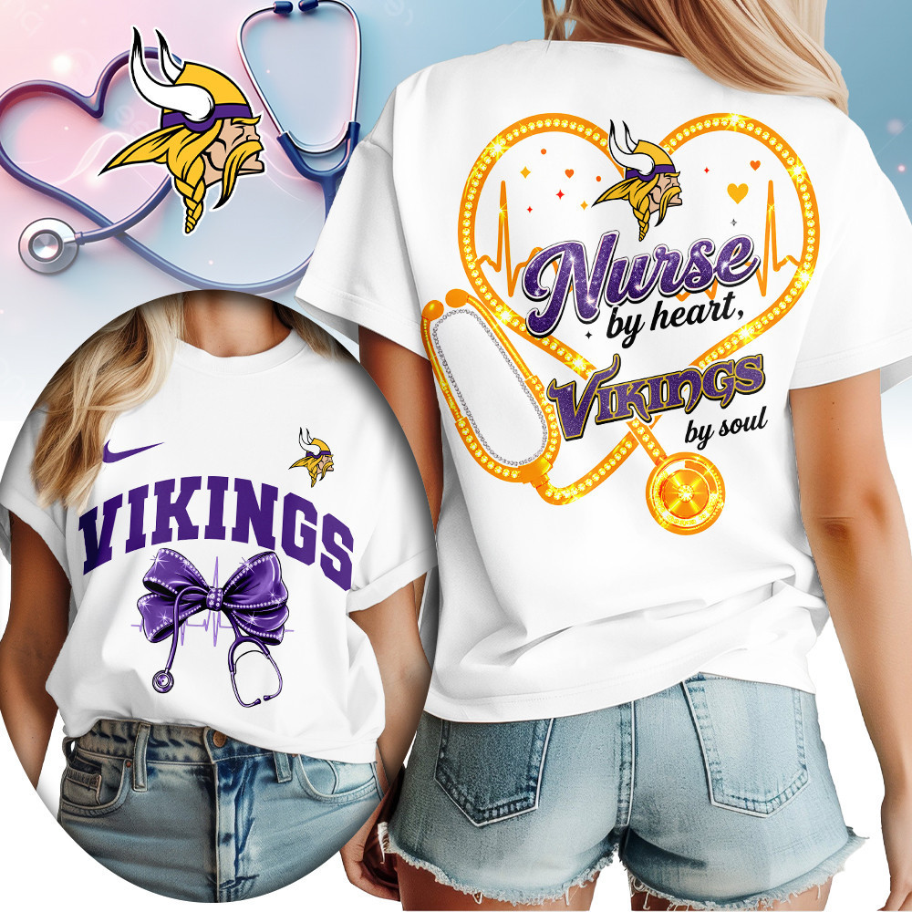 Minnesota Vikings | Premium NFL Nurse By Heart Women Shirt TD