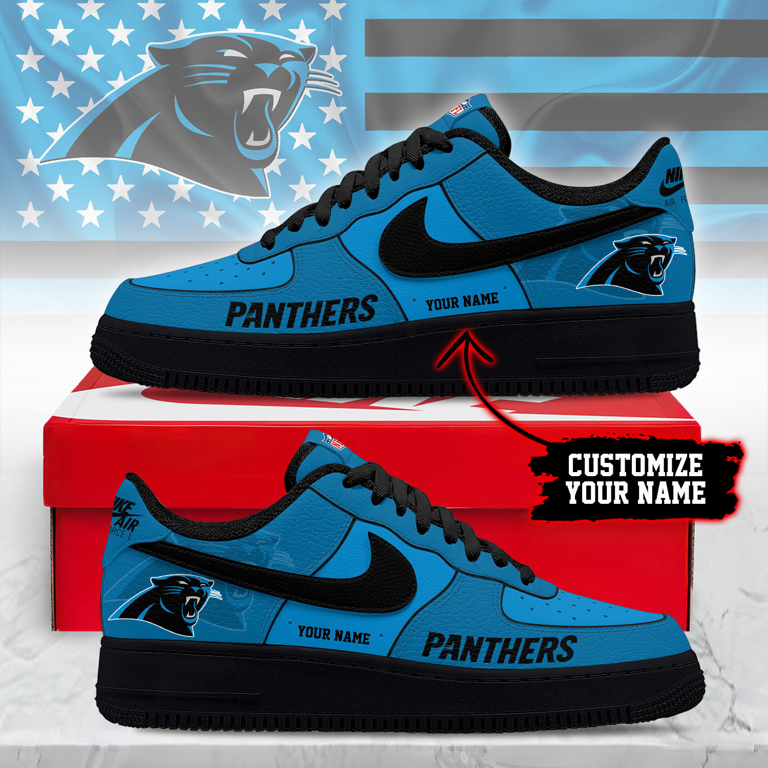 Carolina Panthers | Premium NFL Custom AF1 Shoes NY