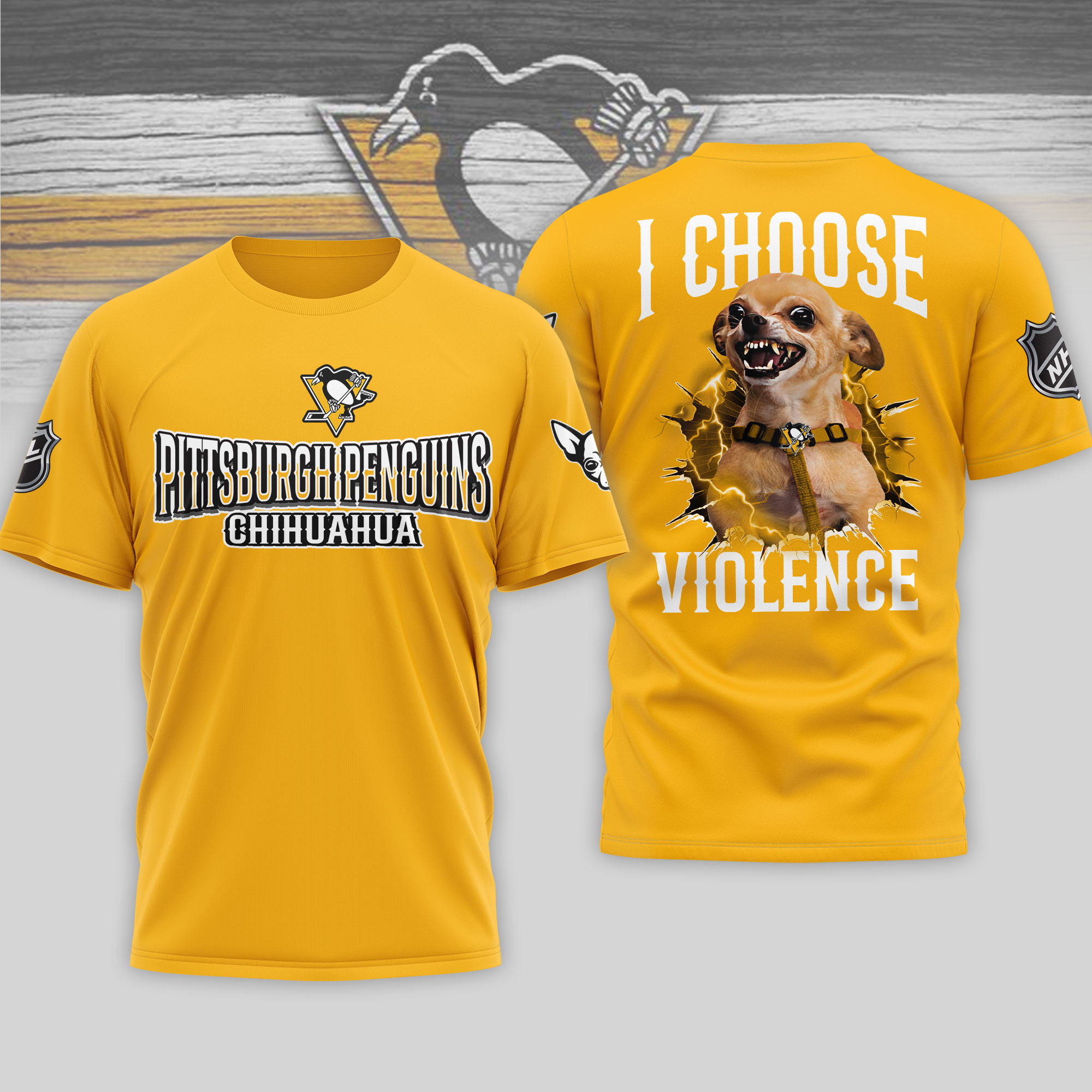 Pittsburgh Penguins | Premium NHL Chihuahua Violent 3D T-Shirt HY