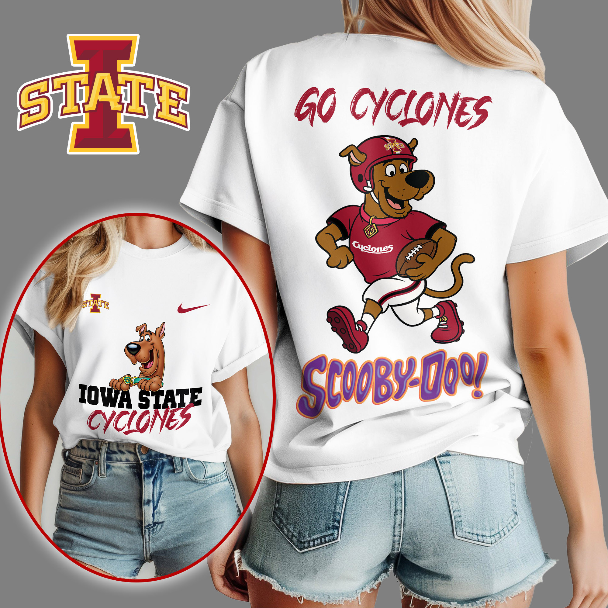 Iowa State Cyclones | Premium NFL Scooby-Doo Fan Women's Shirt NY