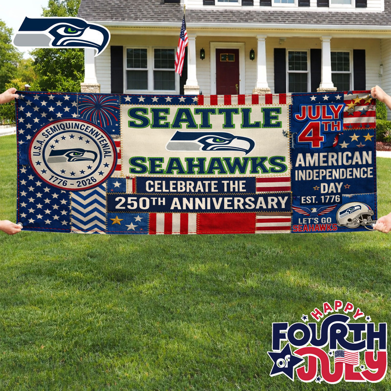 Seattle Seahawks | Premium NFL Patchwork America 250 Fabric Banner HY
