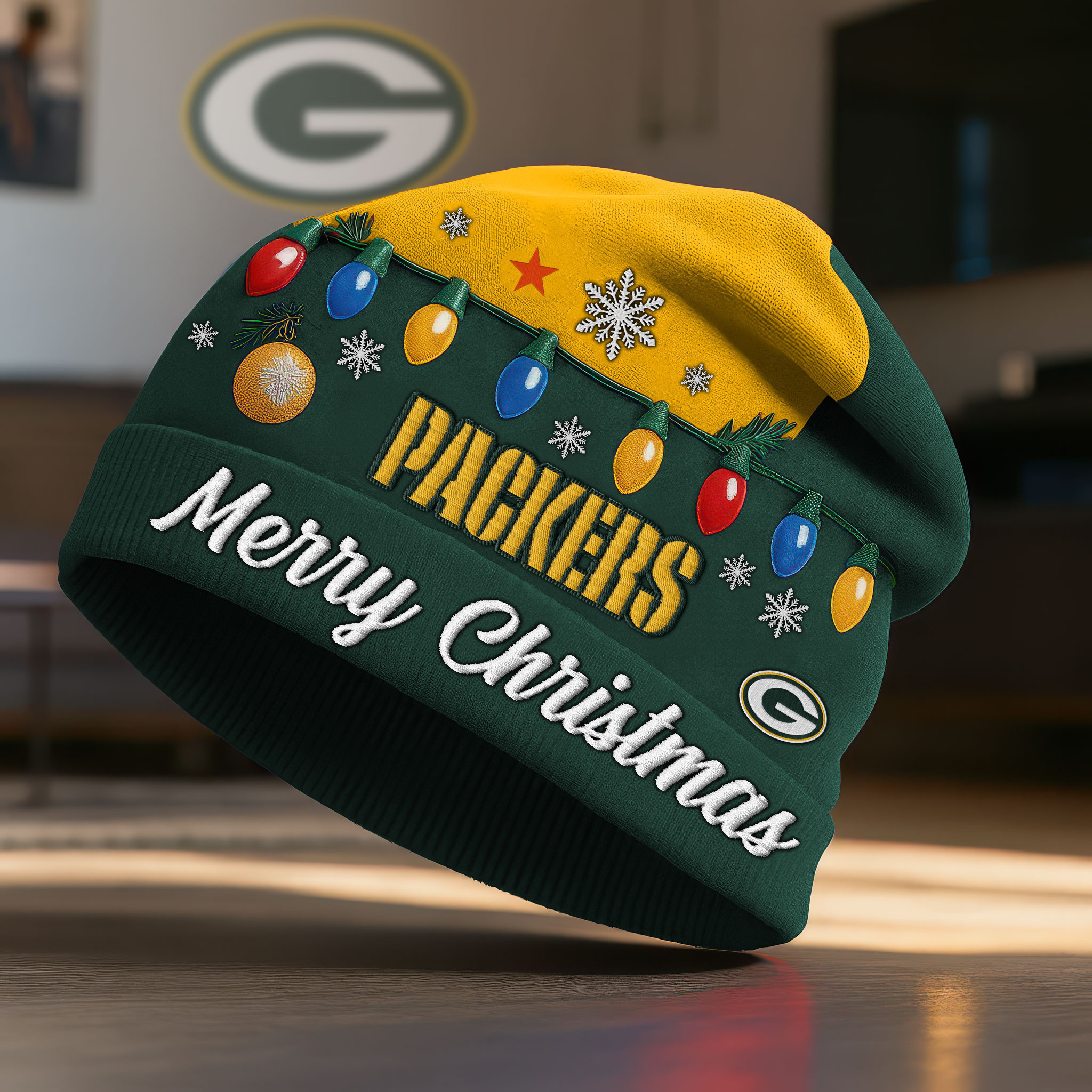Green Bay Packers | Premium NFL Christmas Beanie Hat NY