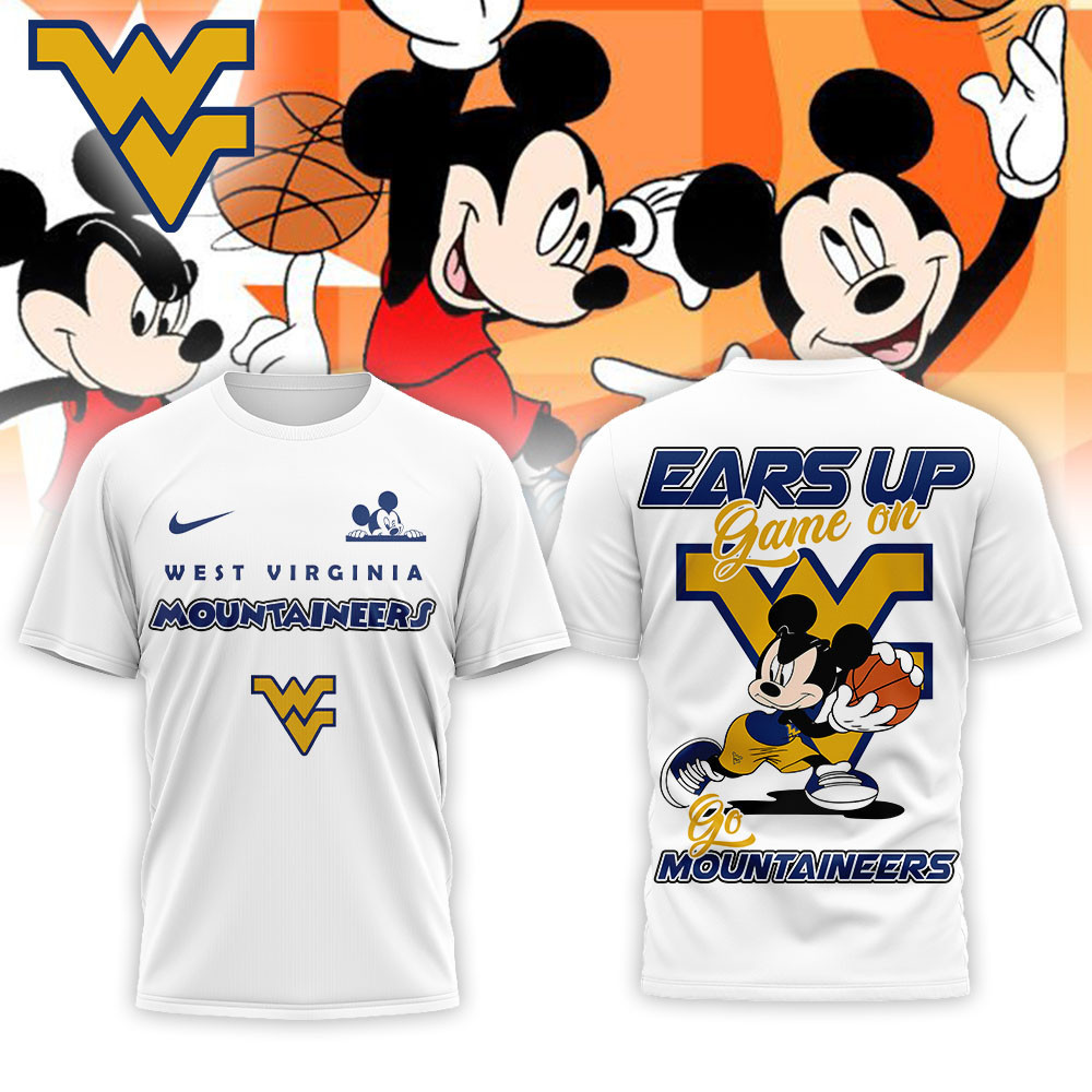 West Virginia Mountaineers | Premium NCAA Mickey Ears Up Game On 3D T-Shirt NP