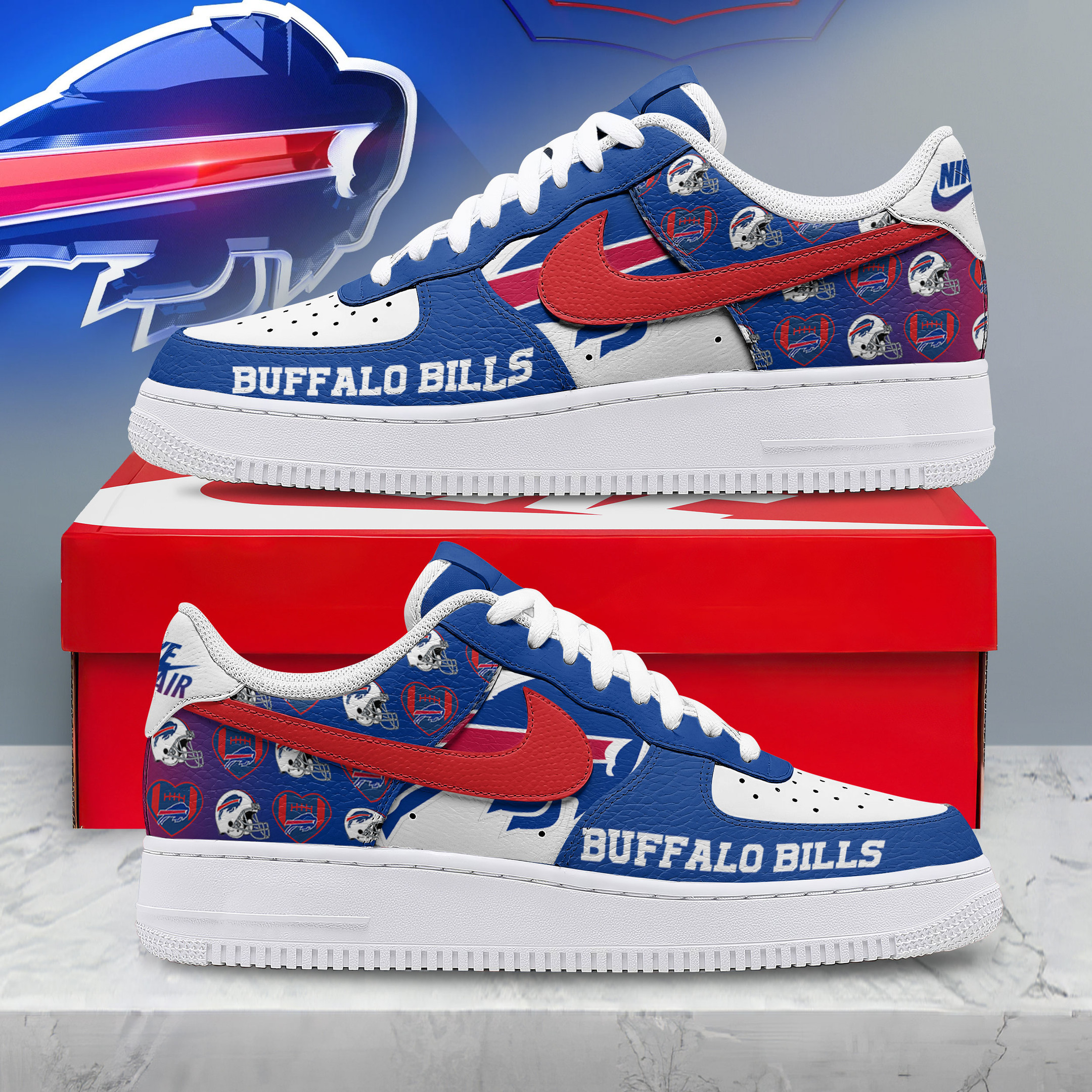 Buffalo Bills | Premium NFL Gridiron Classic AF1 Shoes NTH1