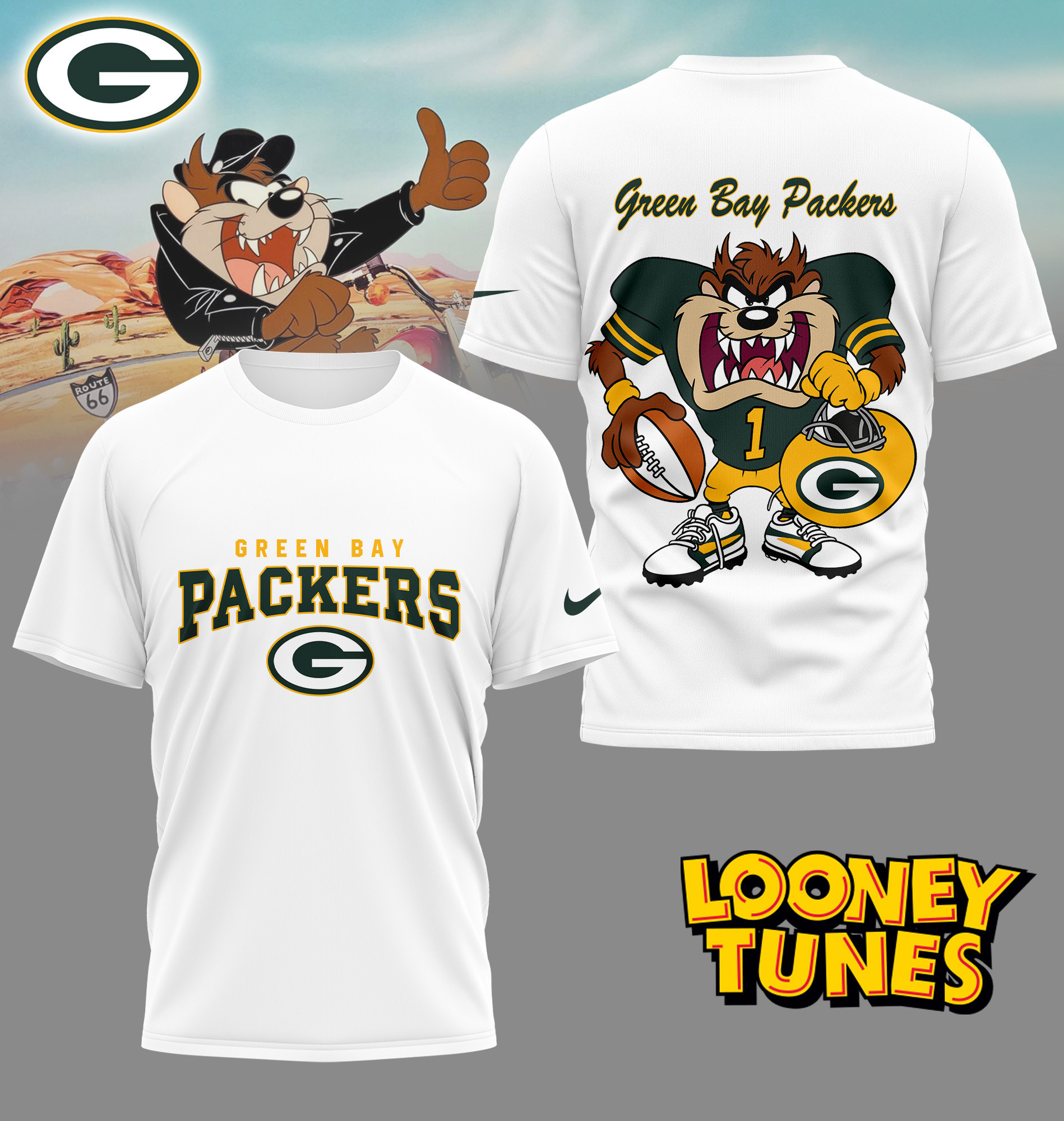 Green Bay Packers | Premium NFL and Looney Tunes Fan Shirt HI