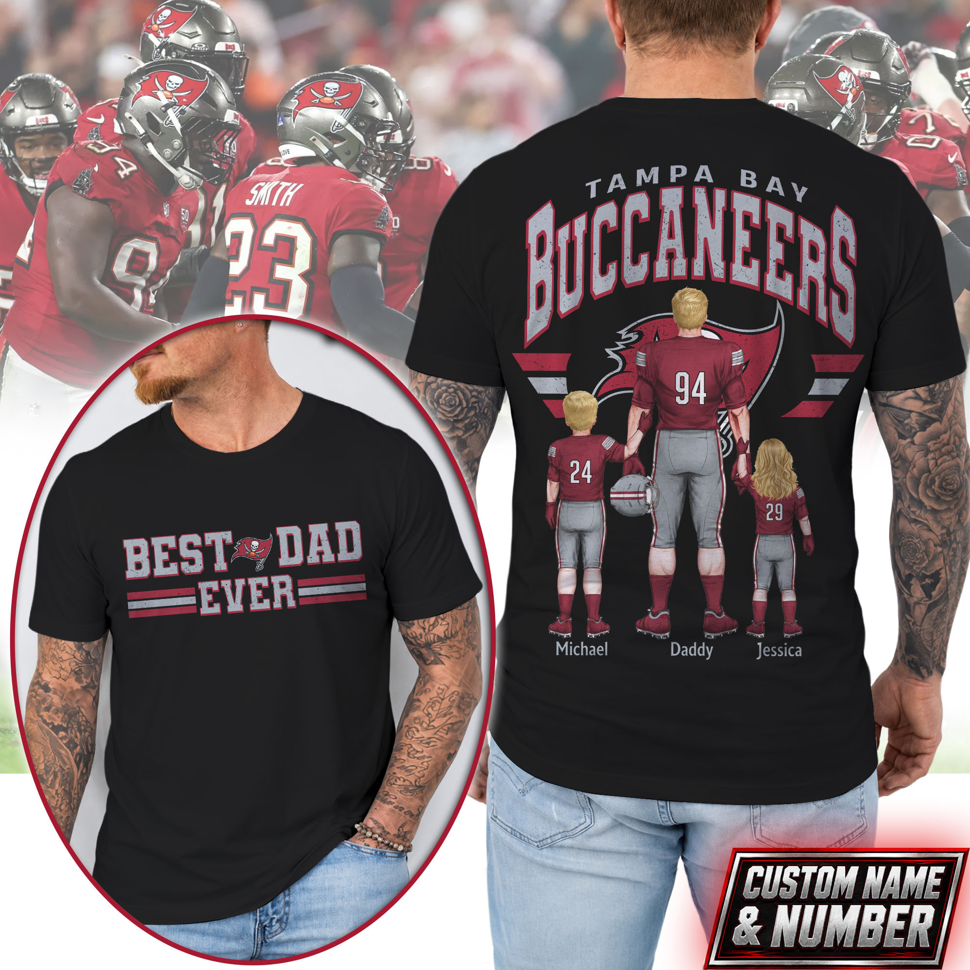 Tampa Bay Buccaneers | Premium NFL Best Dad Ever 3D Shirt NTH1