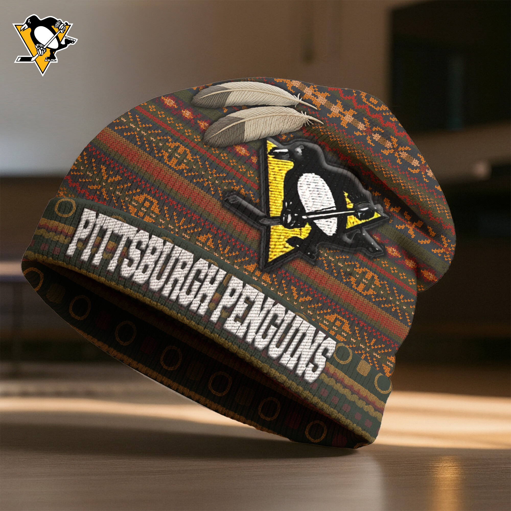Pittsburgh Penguins | Premium NHL Feathered Beanie Hat HY