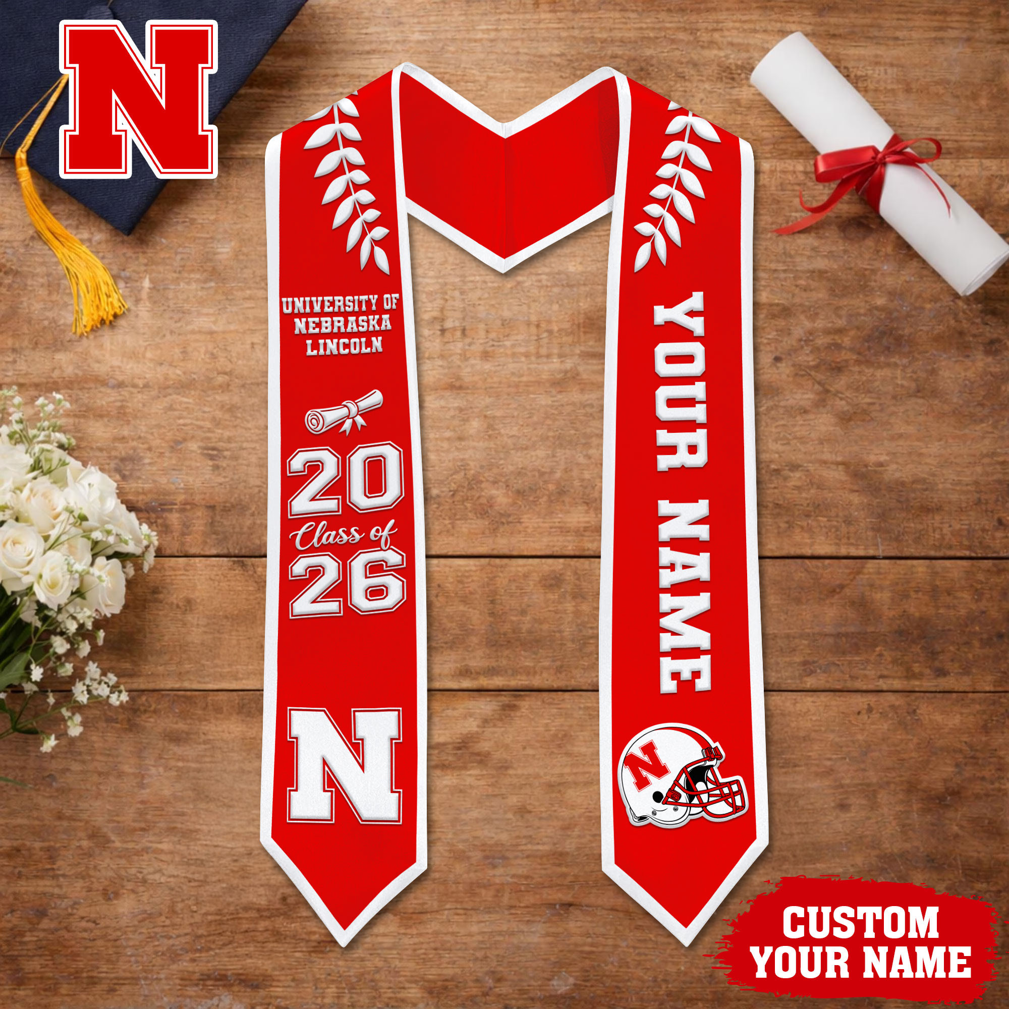 Nebraska Cornhuskers | Premium NCAA Graduation Stole NY