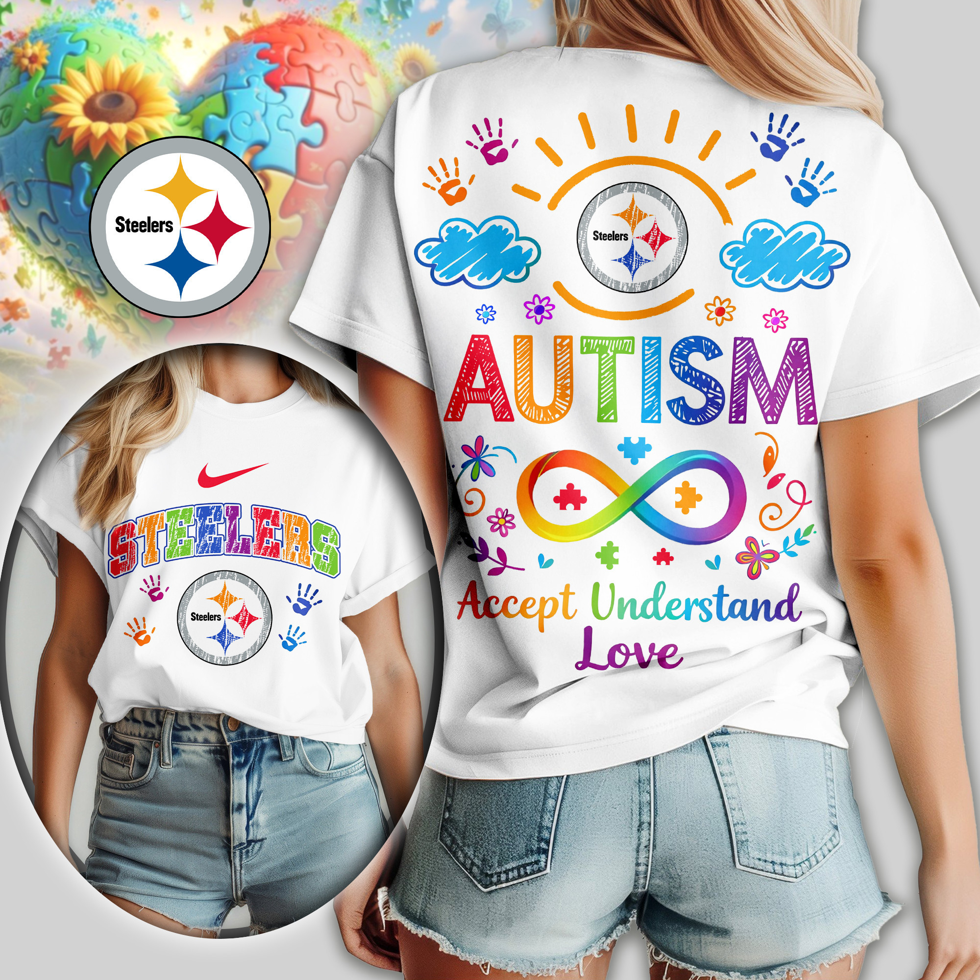 Pittsburgh Steelers | Premium NFL National Autism Acceptance Month Women Shirt TD