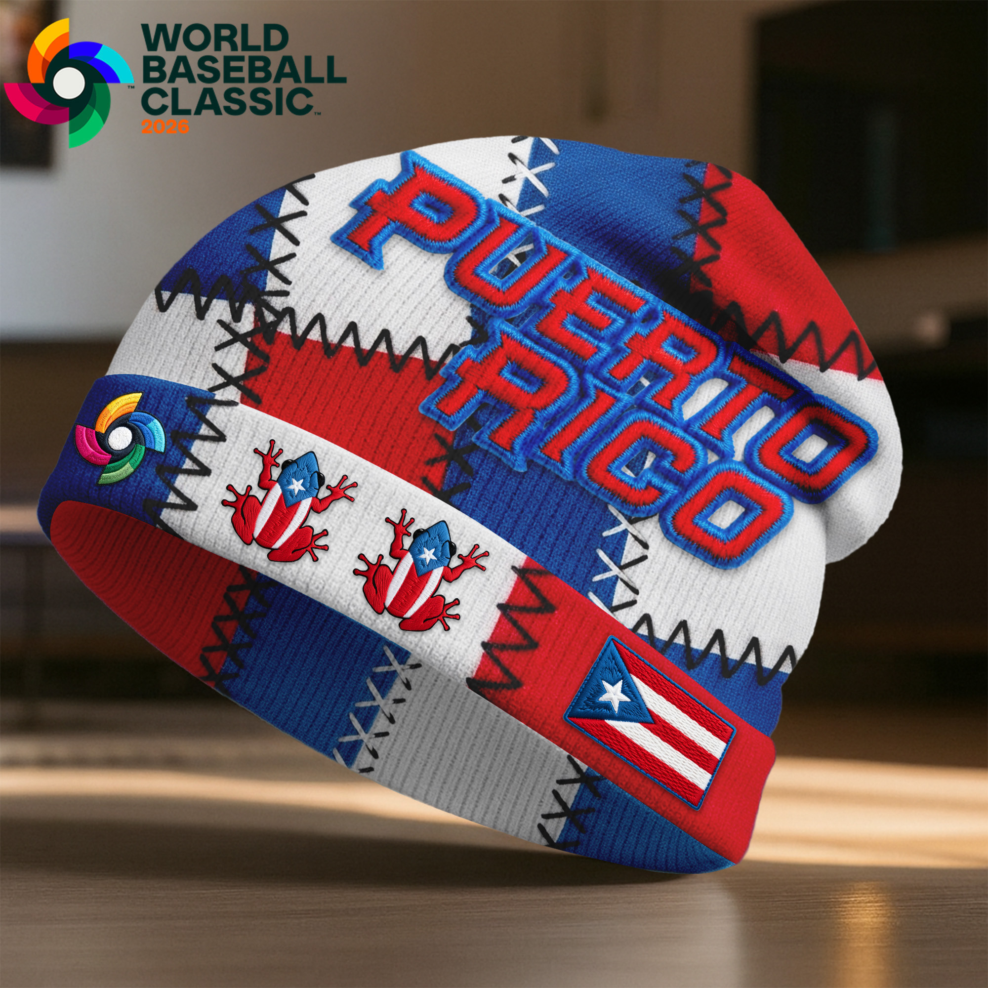 Puerto Rico | Premium World Baseball Game Day Beanie Hat NY