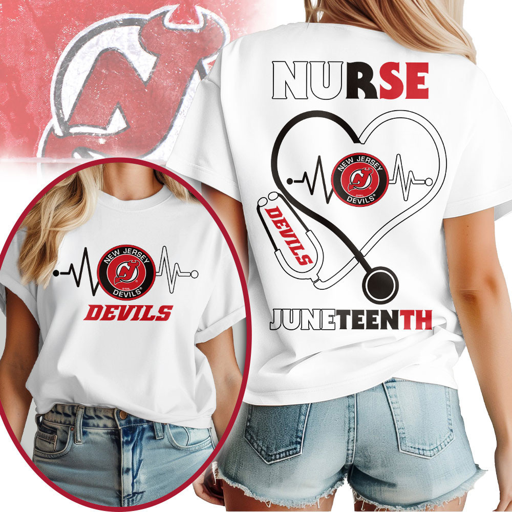 New Jersey Devils | Premium NHL Nurse Appreciation Juneteenth 3D Shirt NTH1