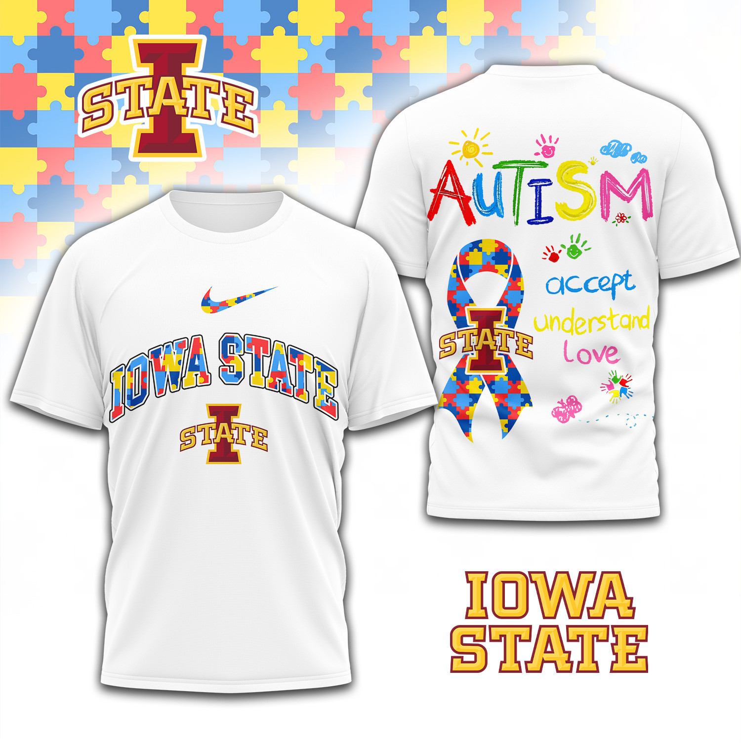 Iowa State Cyclones | Premium NCAA Autism 3D Shirt TD