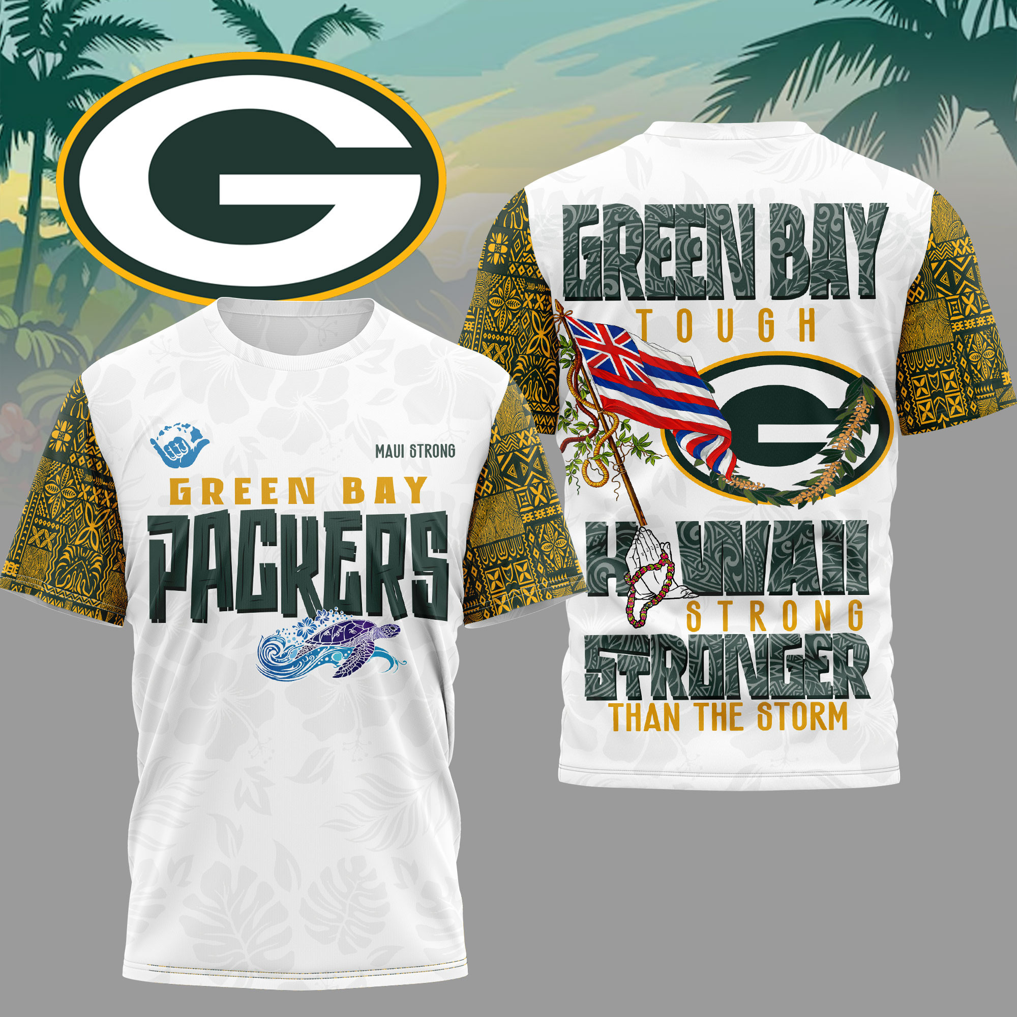 Green Bay Packers | Premium NFL Hawaii Strong 3D Shirt HY