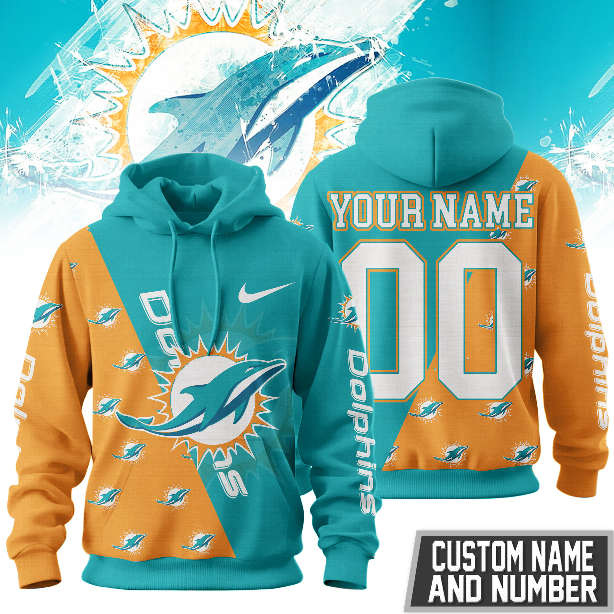 Miami Dolphins | Premium NFL True Fan Spirit Custom Football Hoodie