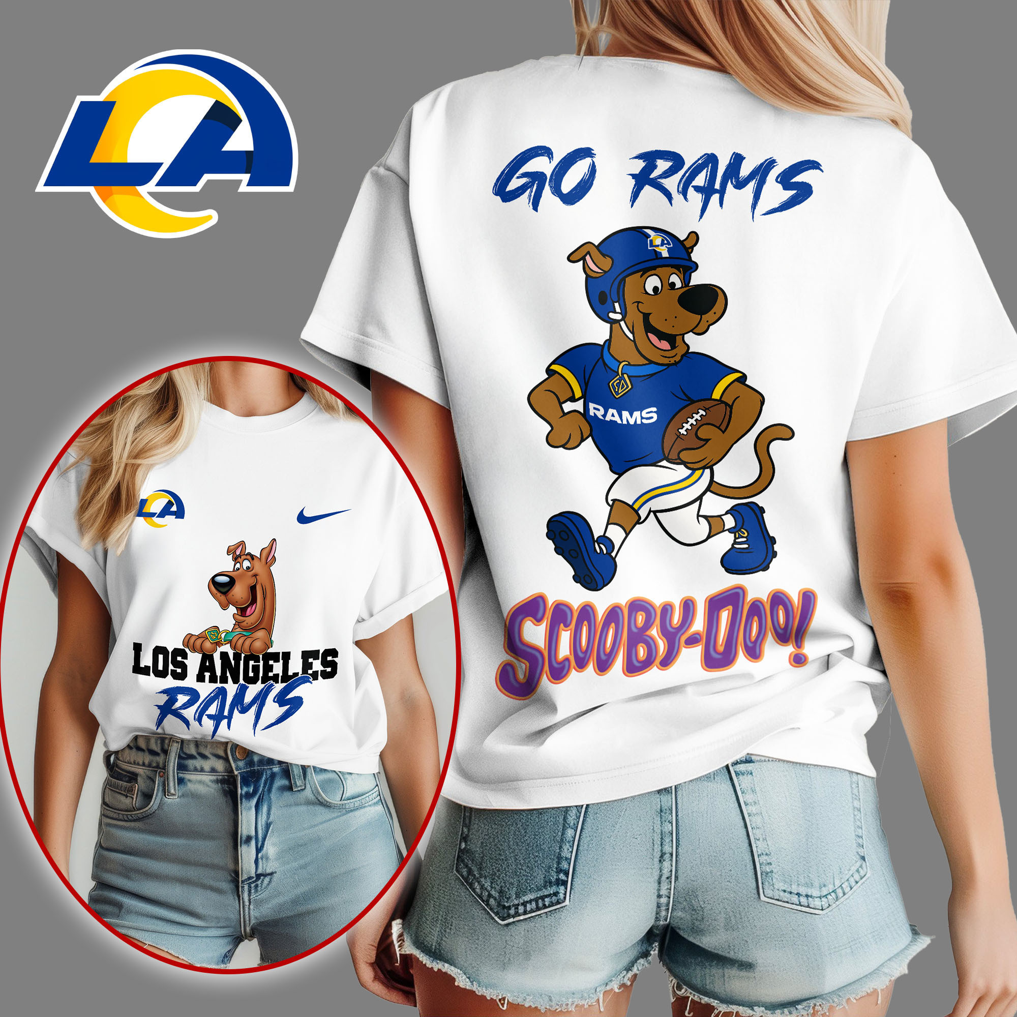 Los Angeles Rams | Premium NFL Scooby-Doo Fan Women's Shirt NY