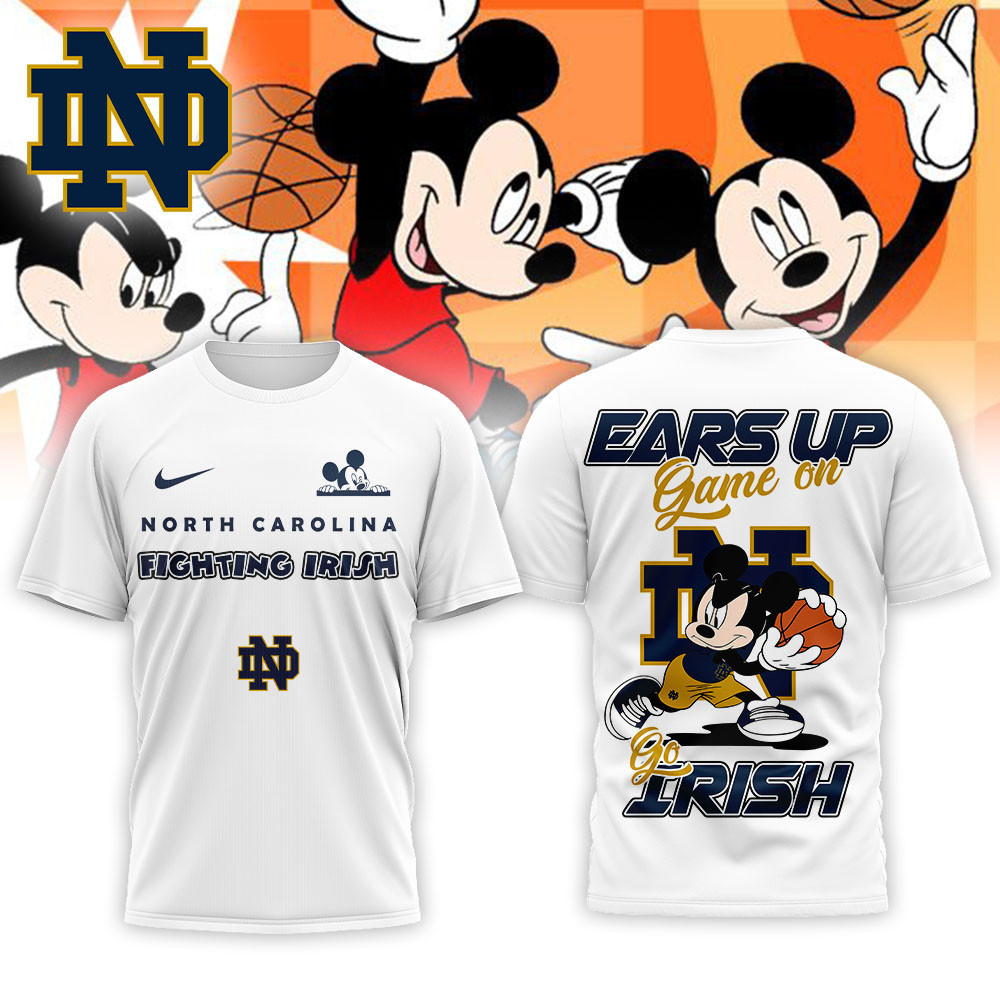 Notre Dame Fighting Irish | Premium NCAA Mickey Ears Up Game On 3D T-Shirt NP