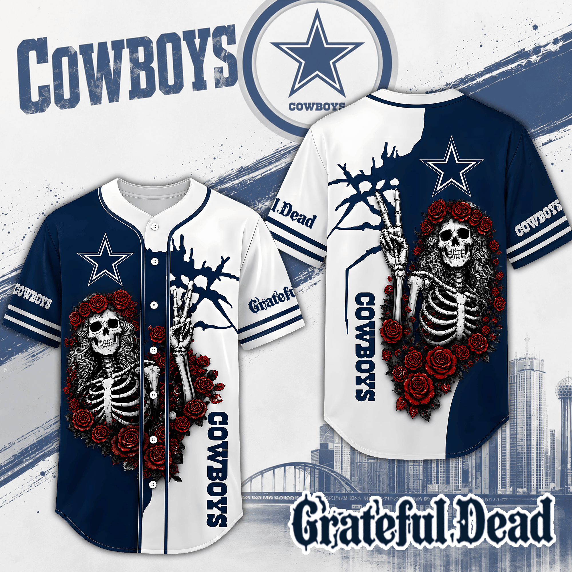 Dallas Cowboys | Premium NFL Game Day Grateful Dead Jersey Shirt NTH1