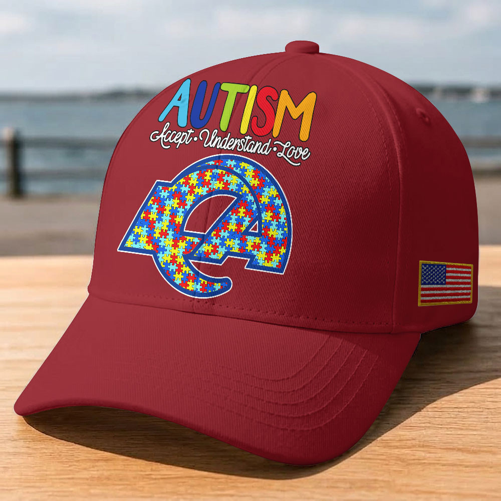 Los Angeles Rams | Premium Classic NFL Autism Awareness Puzzle Cap
