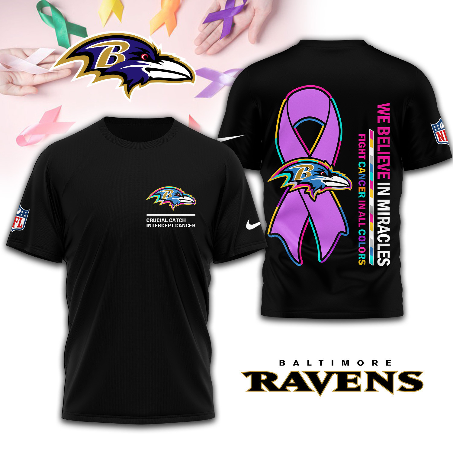 Baltimore Ravens | Premium NFL Crucial Catch 3D Shirt TD