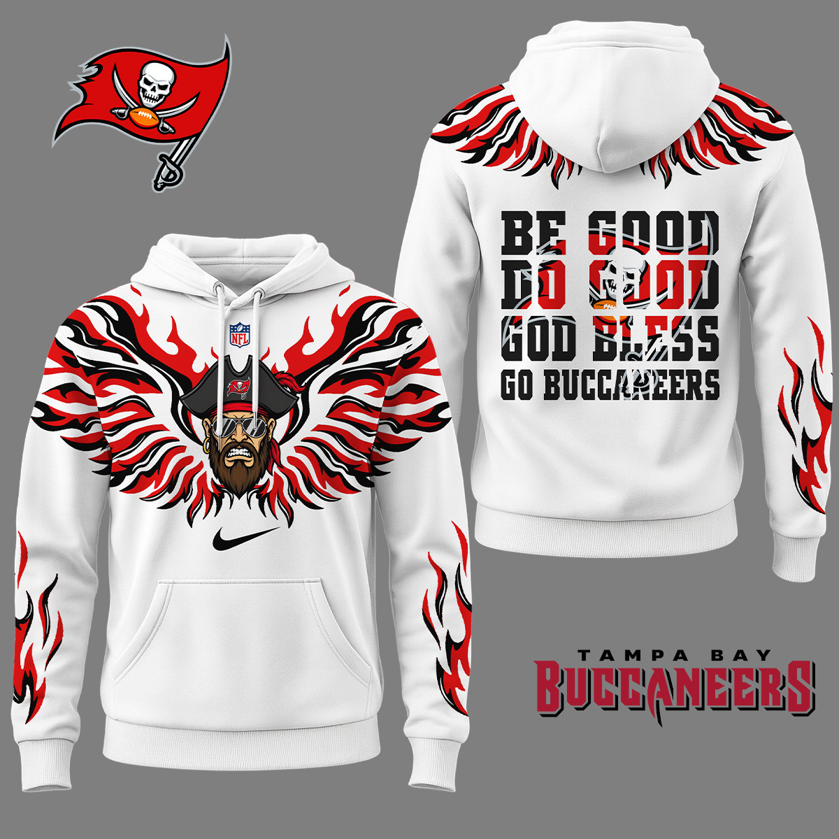 Tampa Bay Buccaneers | Premium NFL Fire Wings 3D Hoodie NY