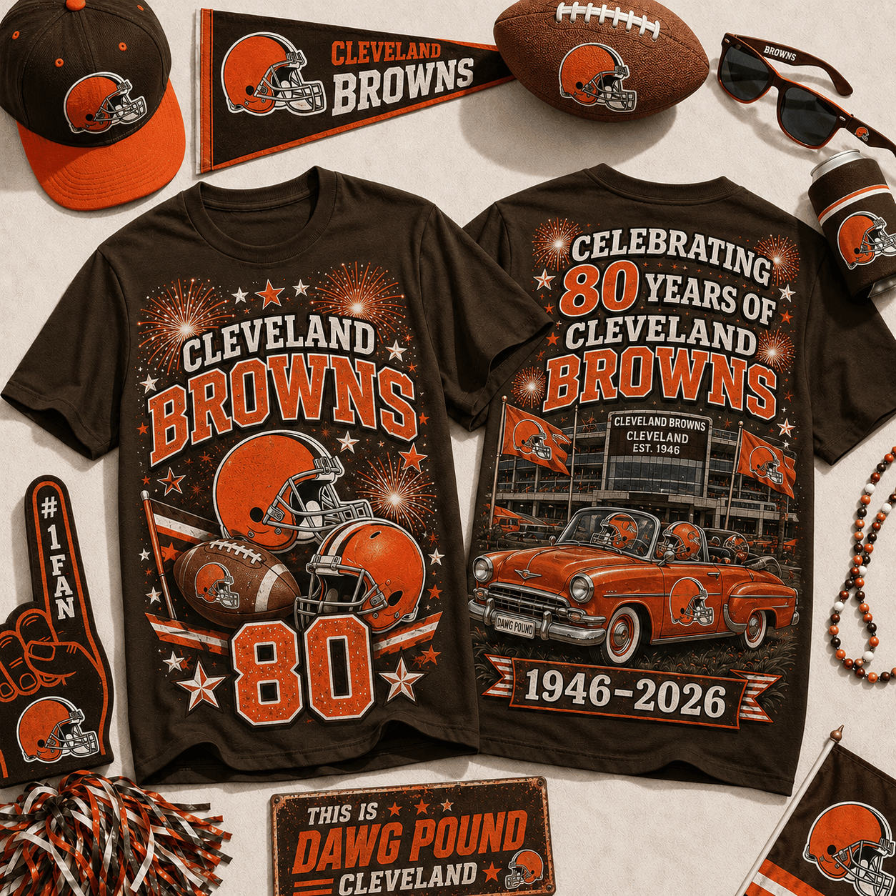 Cleveland Browns | Premium NFL Legacy Celebration 3D Shirt NY