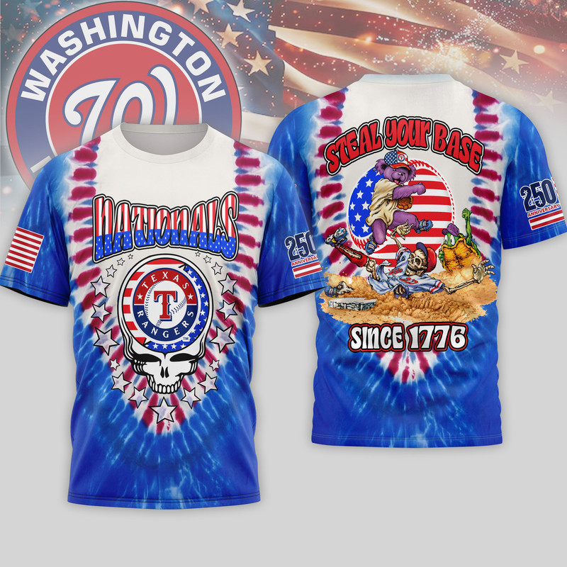 Washington Nationals | Premium MLB Grateful Dead 250 Years Of America 3D Shirt HY