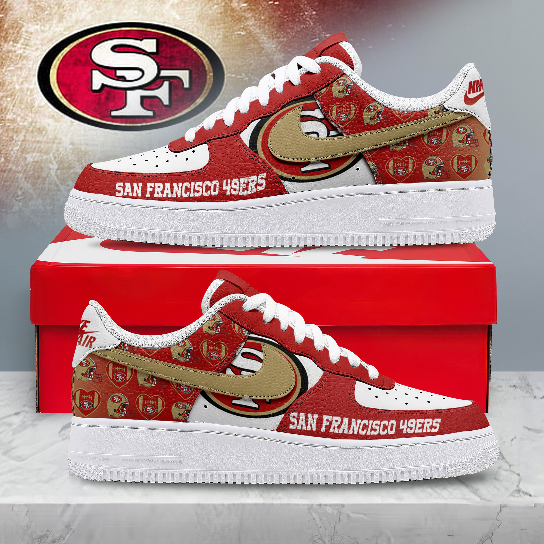 San Francisco 49ers | Premium NFL Gridiron Classic AF1 Shoes NTH1
