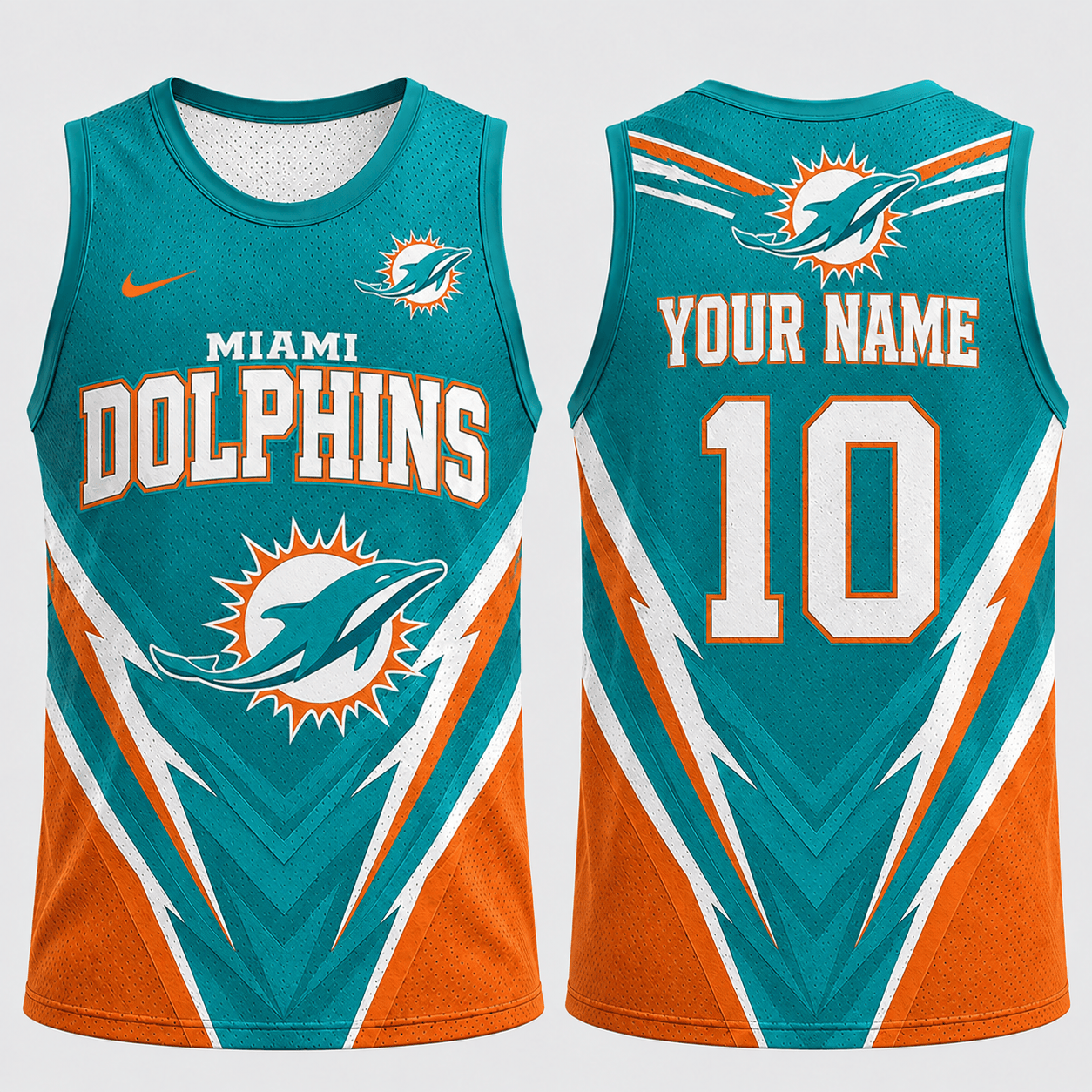 Miami Dolphins | Premium NFL Personalized Name Number Fan Pride Tank Top TD
