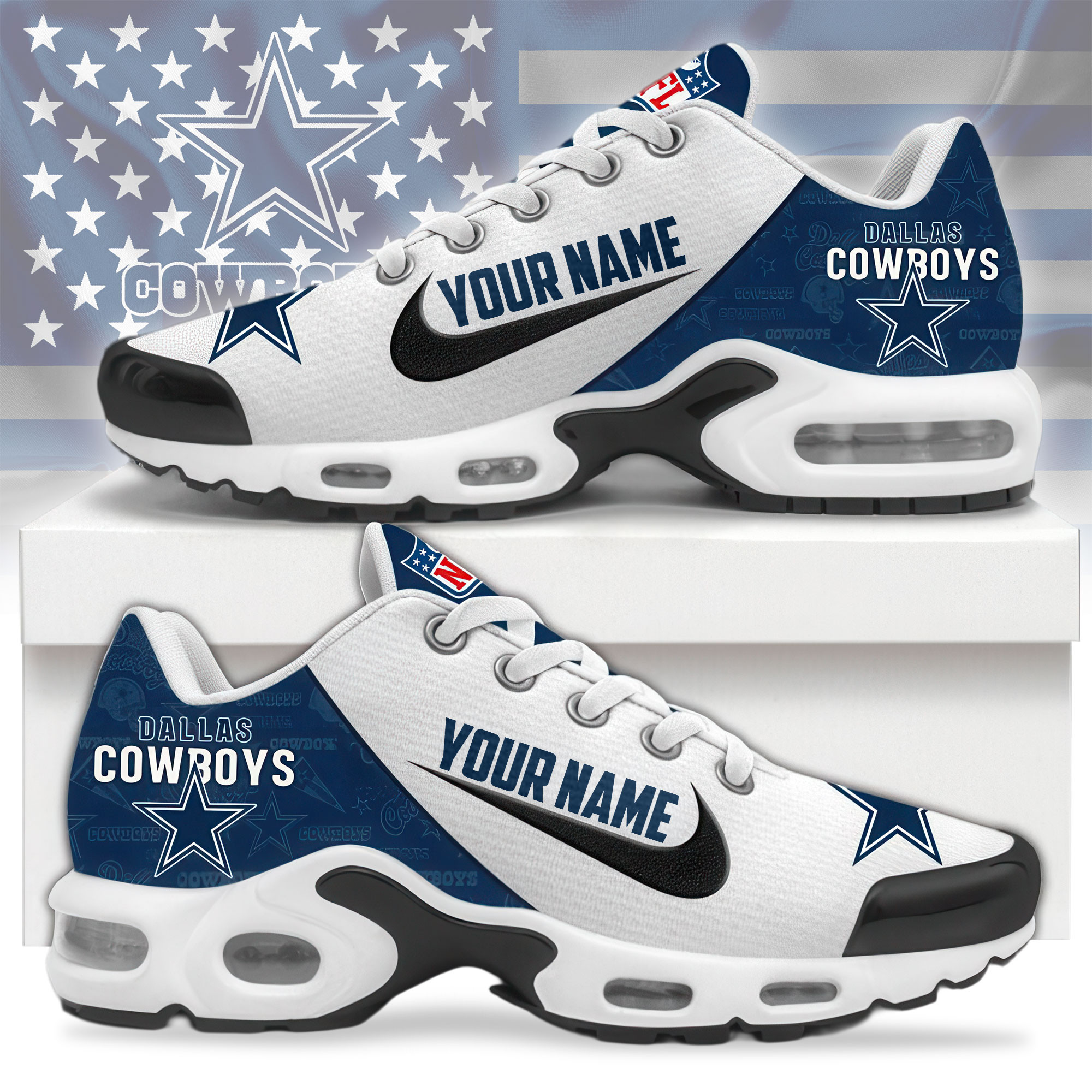 Dallas Cowboys | Premium NFL Custom Name Running Air Max Shoes NTH1