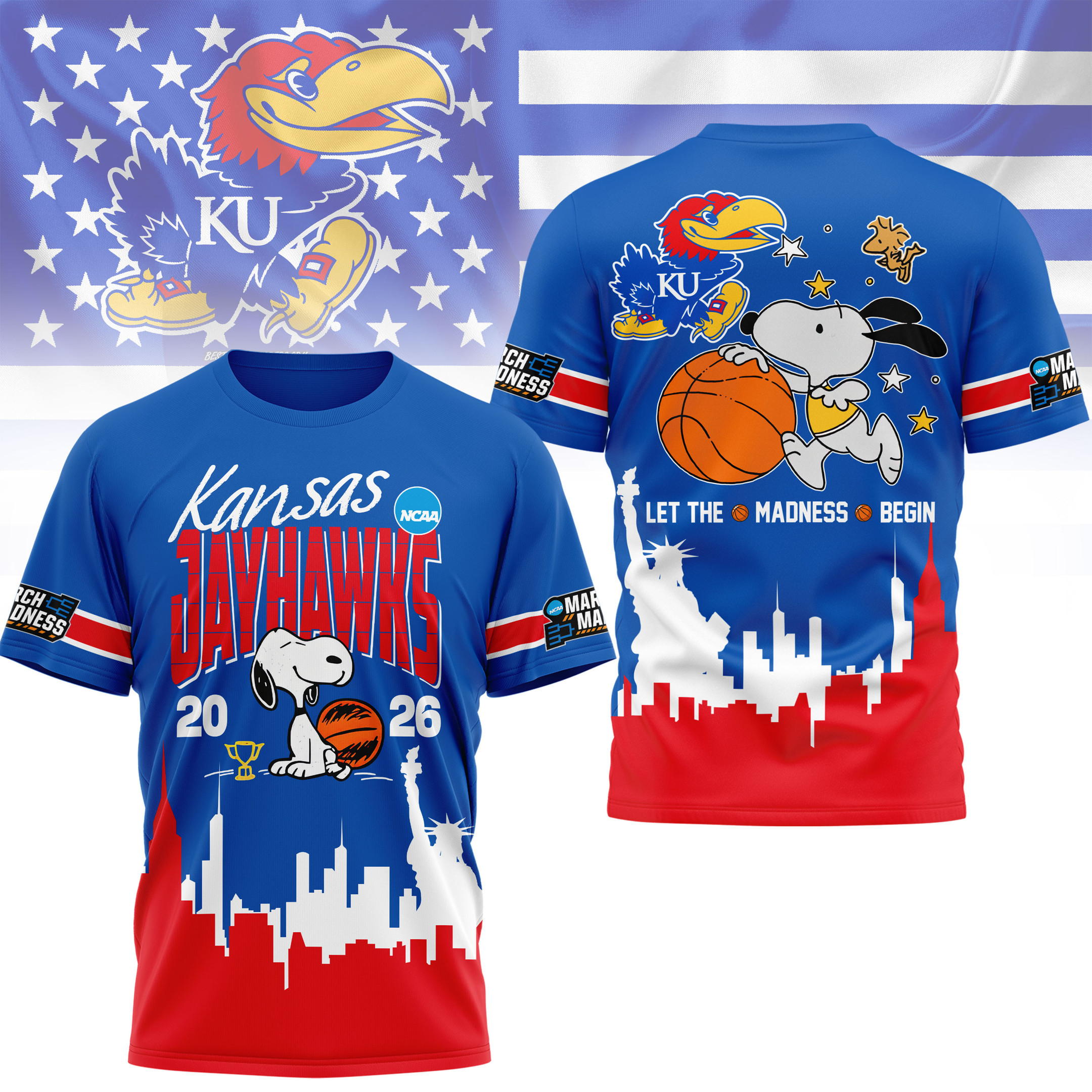 Kansas Jayhawks | Premium NCAA March Madness 3D Shirt HY
