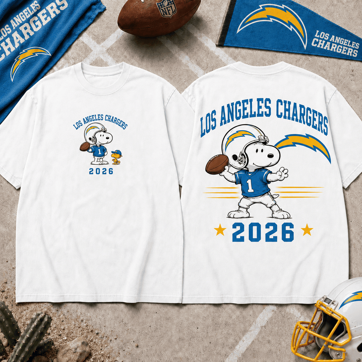 Los Angeles Chargers | Premium Snoopy NFL Football 2026 3D Shirt For Football Fans NNK