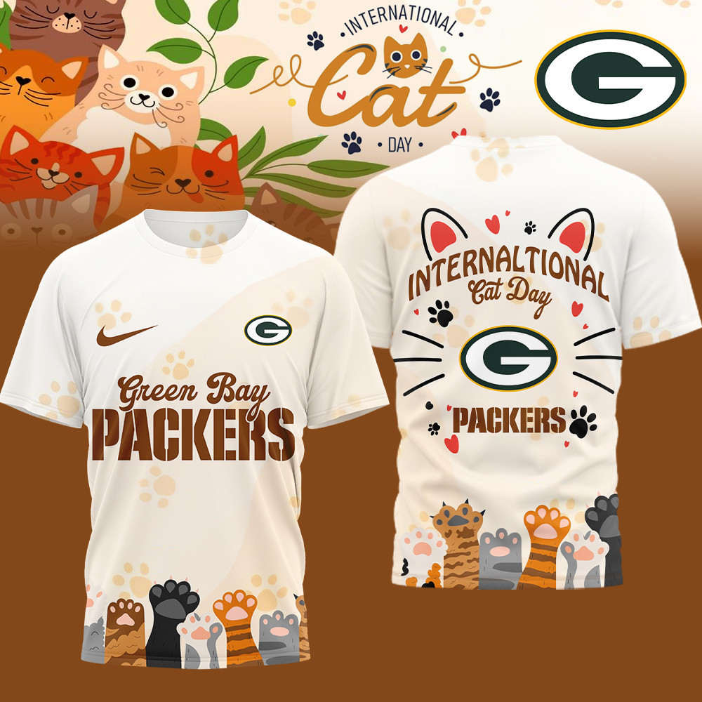Green Bay Packers | Premium NFL International Cat Day 3D Shirt HI