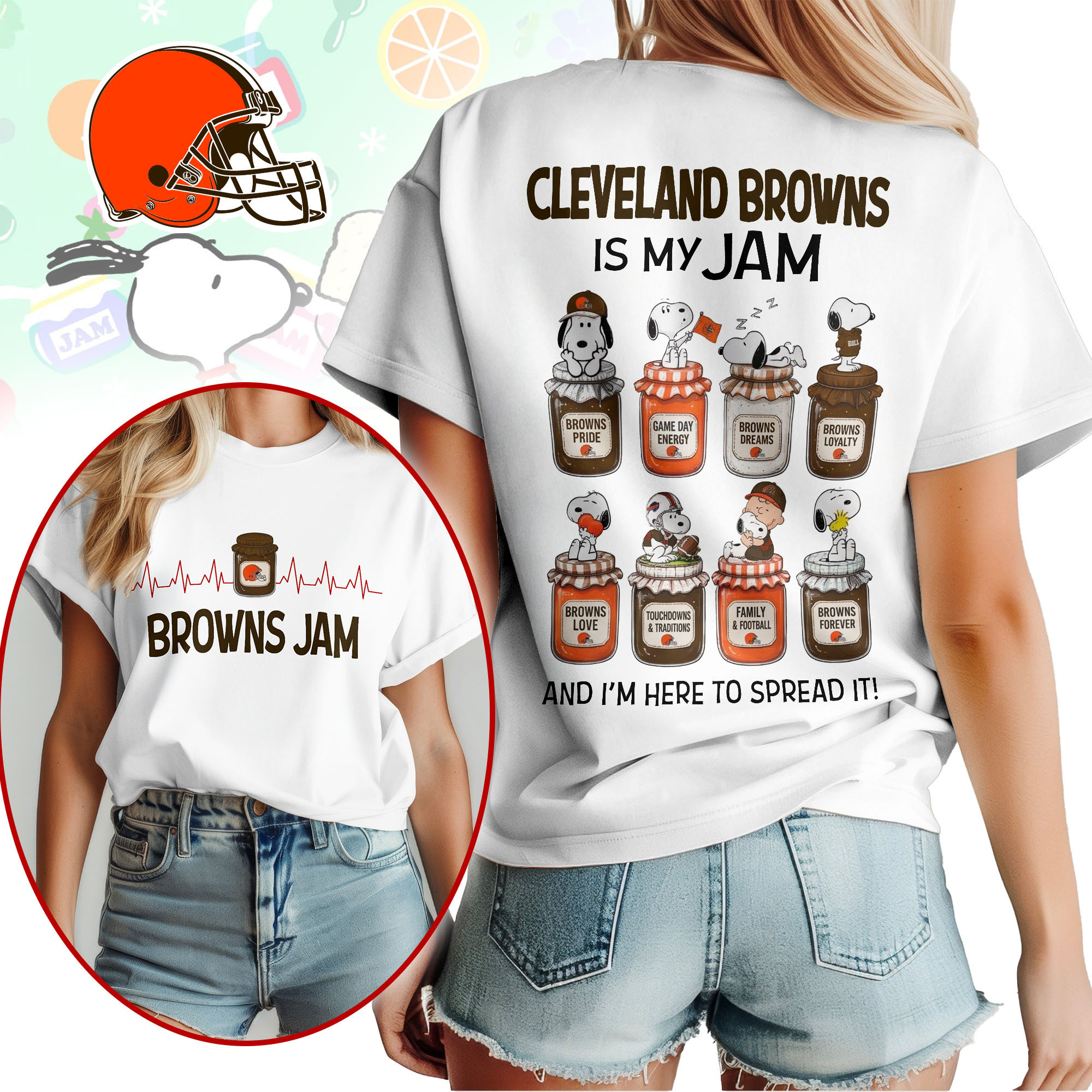 Cleveland Browns | Premium NFL Jam Peanuts Football Fan 3D Shirt NY