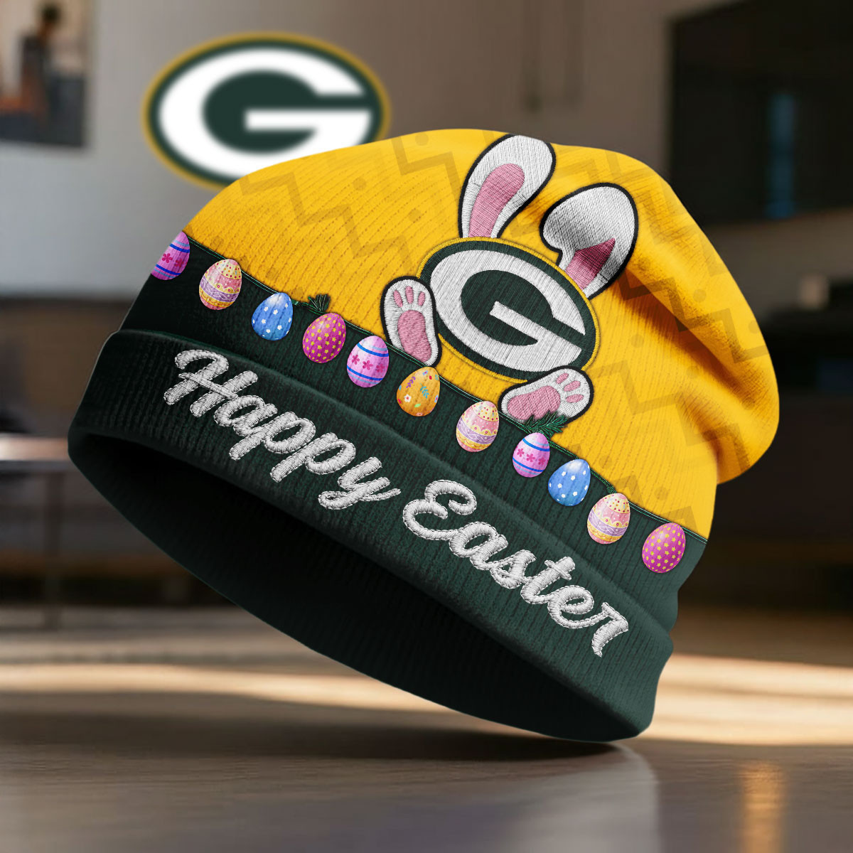 Green Bay Packers | Premium NFL Happy Easter Beanie Hat NY