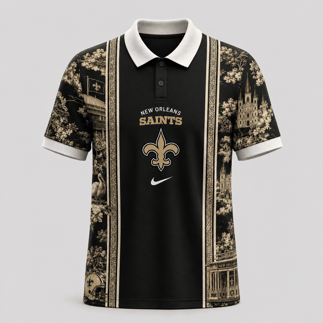 New Orleans Saints | Premium NFL Heritage Cityscape Polo Shirt for Loyal Fans TD